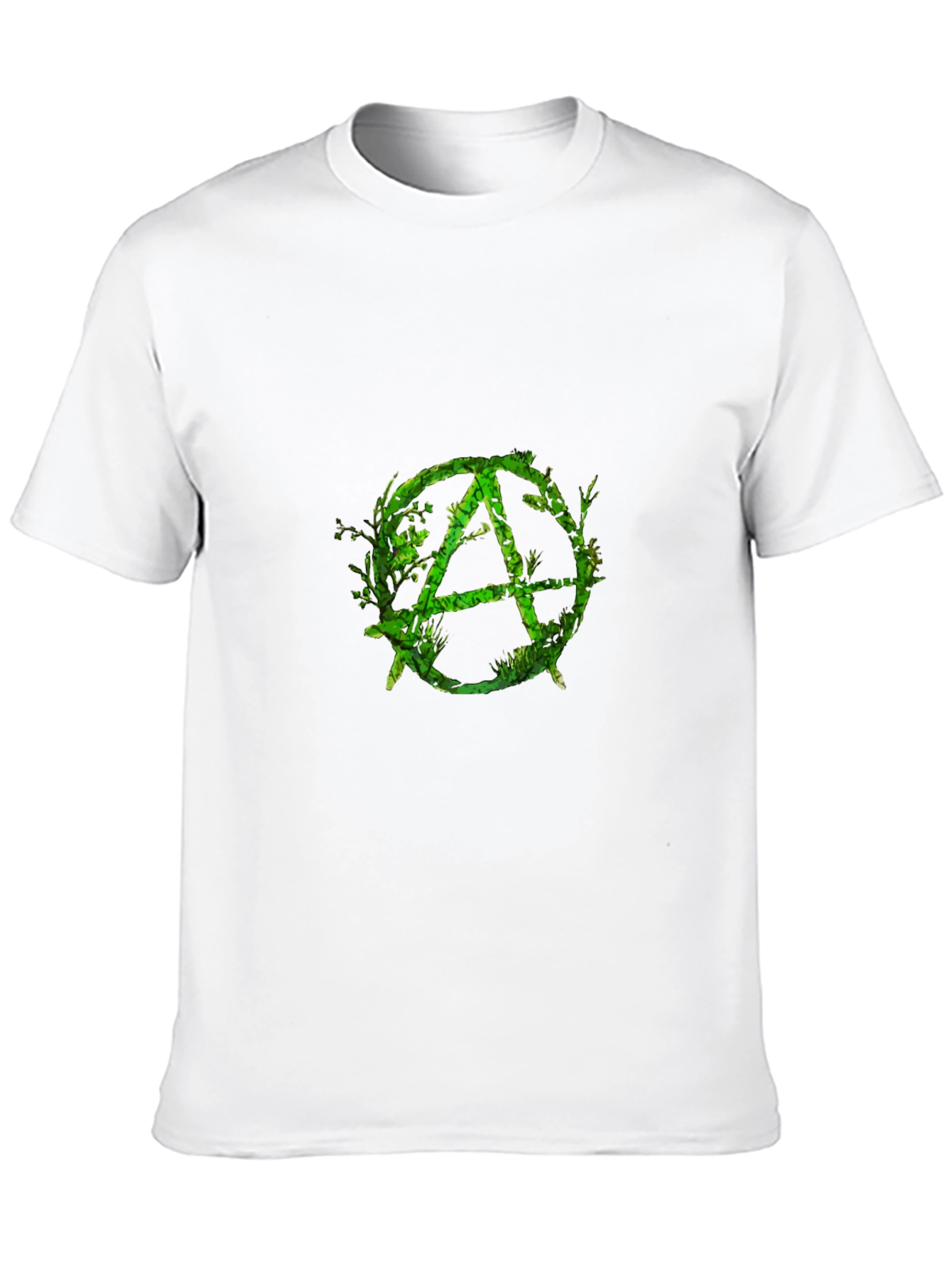 Green Anarchy Symbol Black T-Shirt