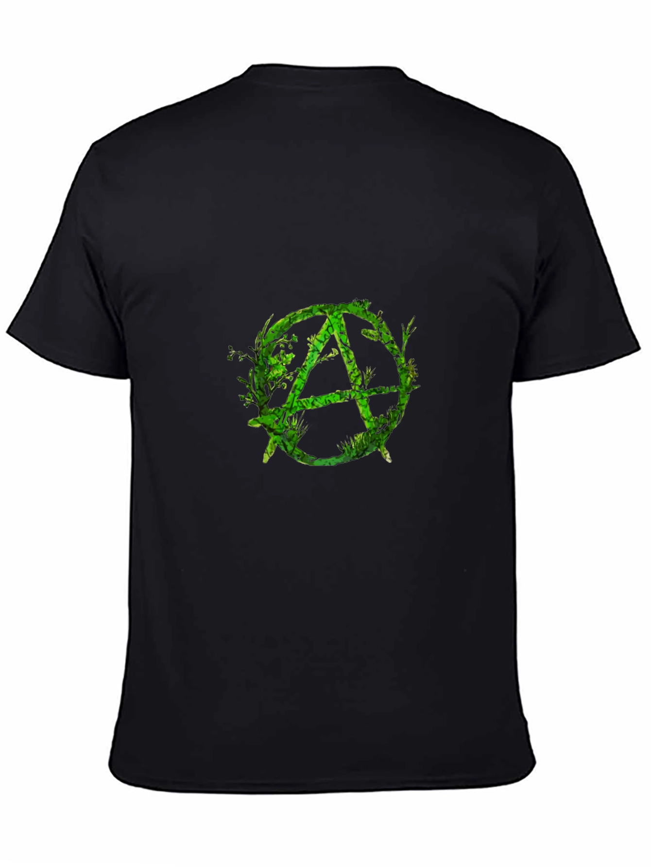 Green Anarchy Symbol Black T-Shirt