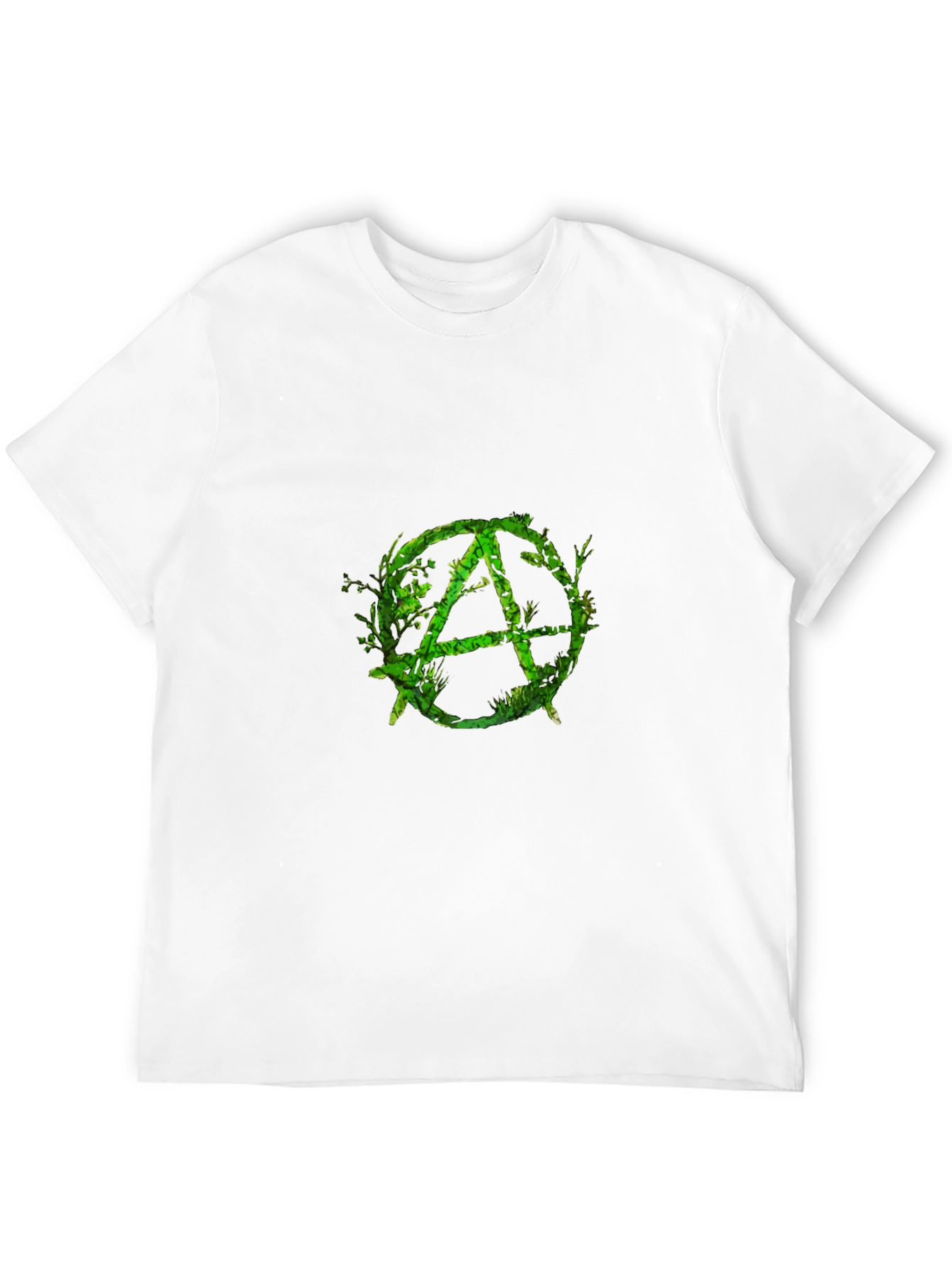 Green Anarchy Symbol Black T-Shirt