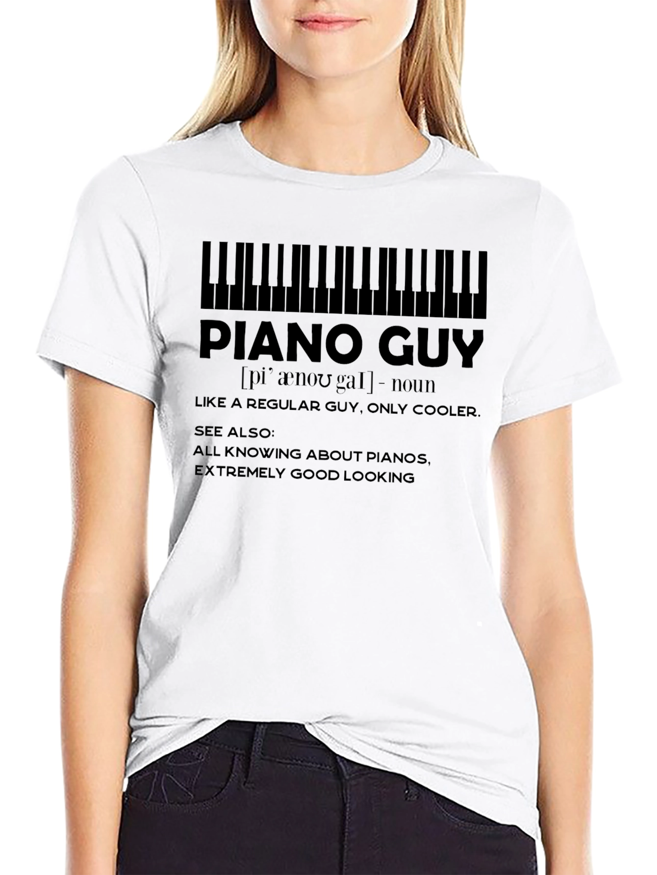 Piano Guy Graphic T-Shirt - Musician Novelty Tee