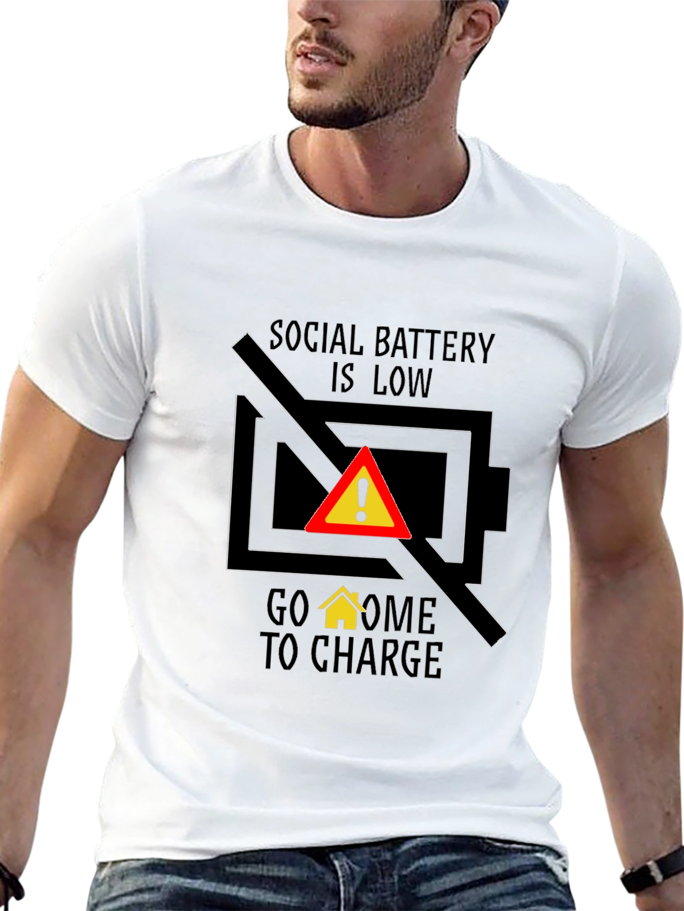 Social Battery Low T-Shirt - Introvert Humor Tee