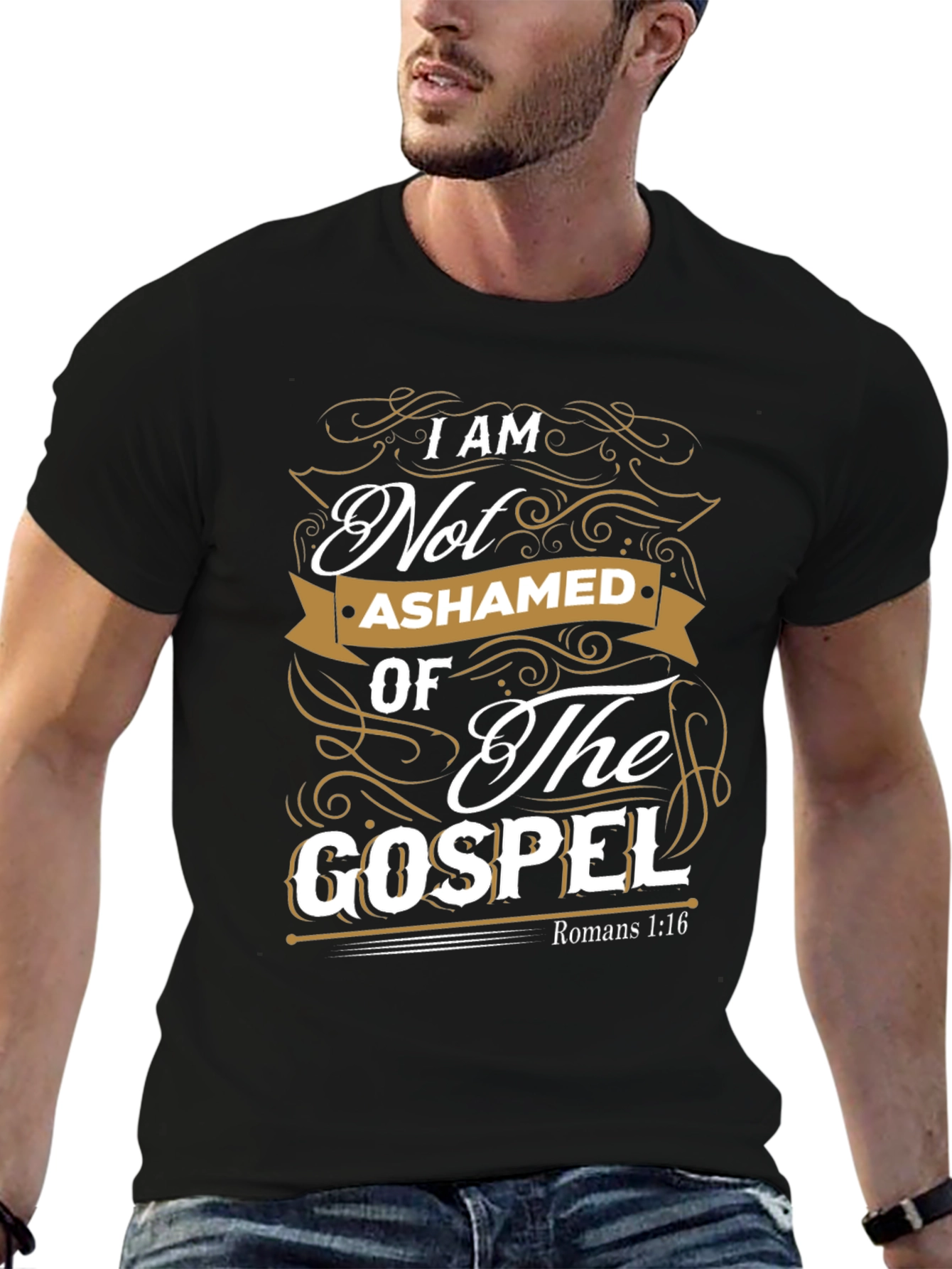 I Am Not Ashamed Of The Gospel Black T-Shirt