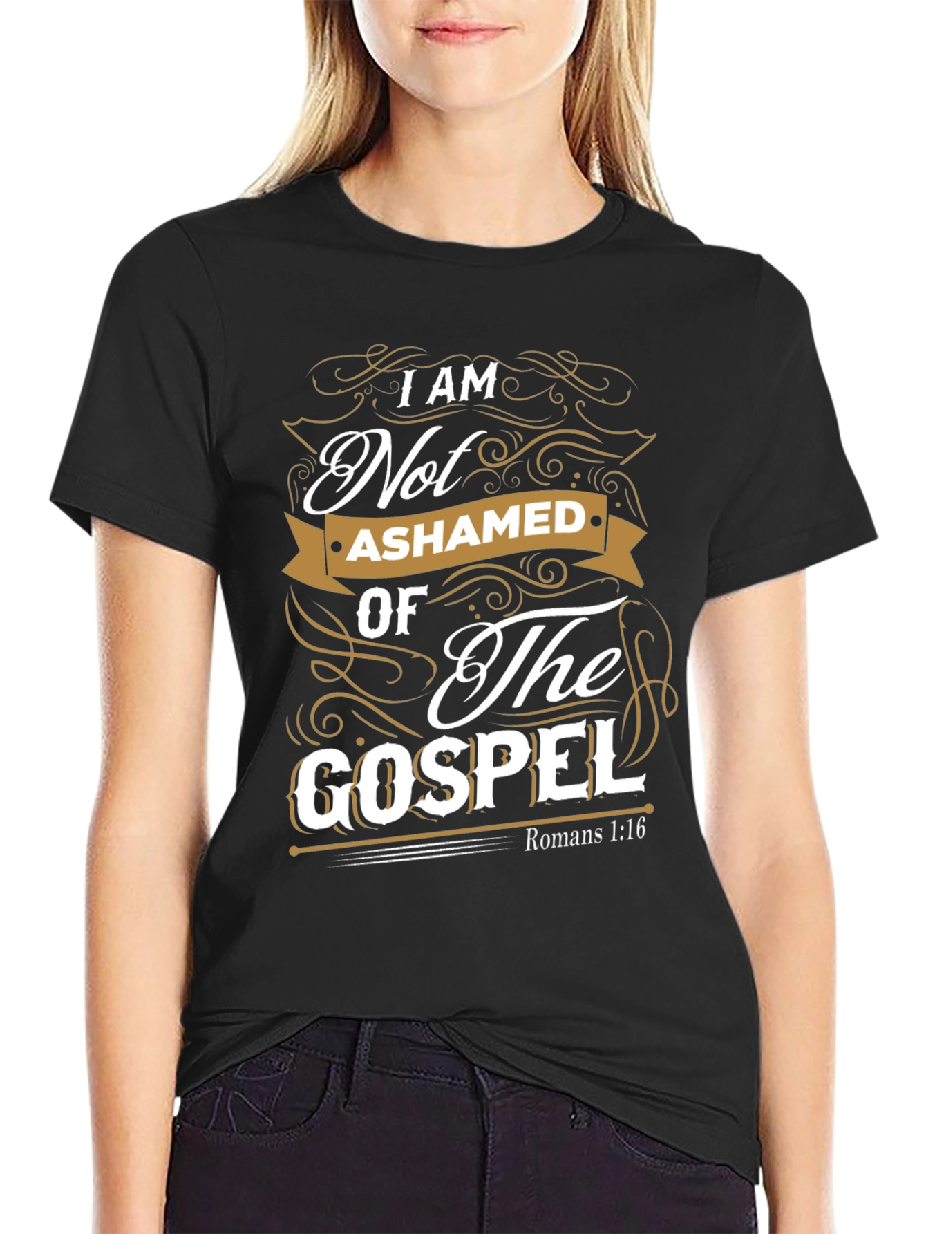 I Am Not Ashamed Of The Gospel Black T-Shirt