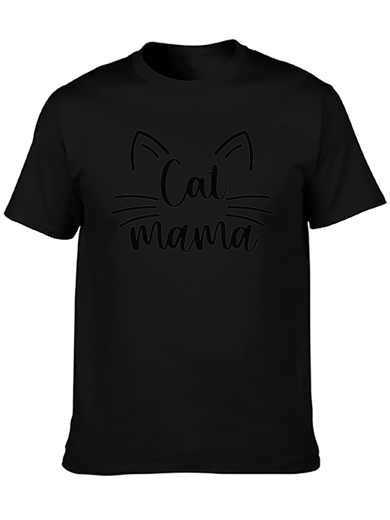 Cat Mama Black Graphic T-Shirt