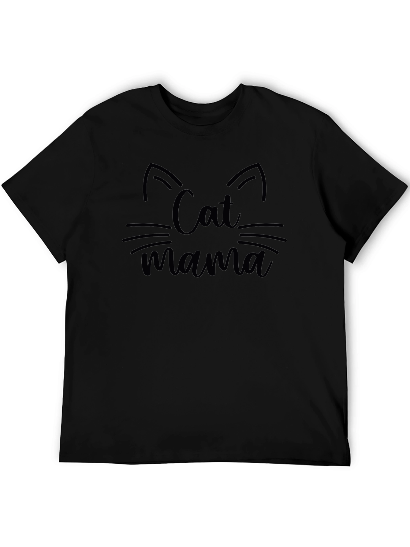 Cat Mama Black Graphic T-Shirt