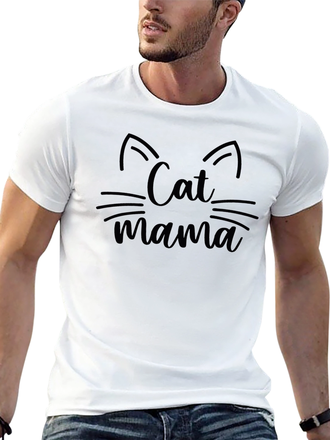 Cat Mama Black Graphic T-Shirt