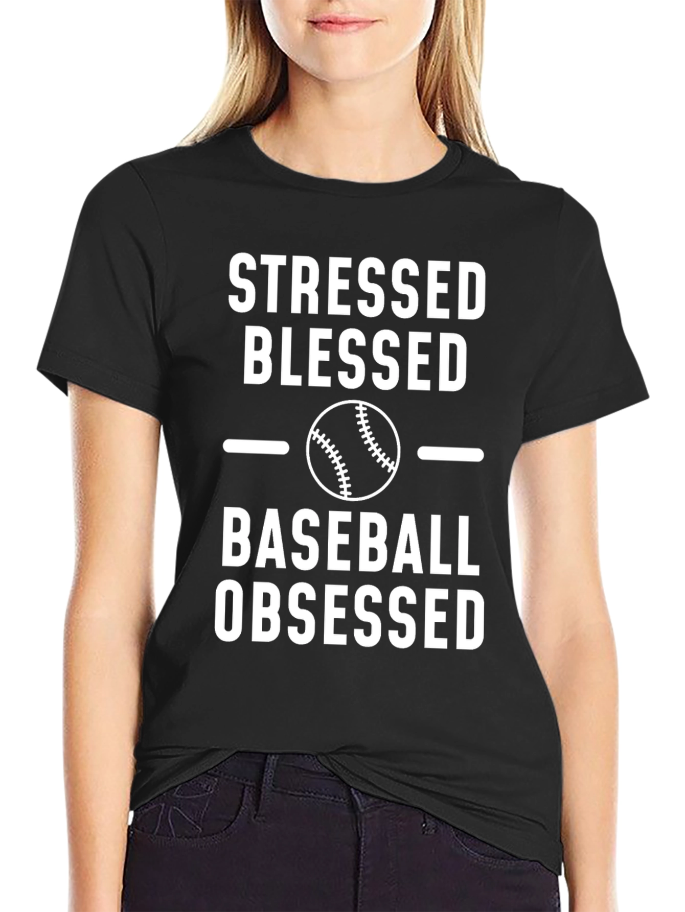 Stressed Blessed Baseball Obsessed T-Shirt