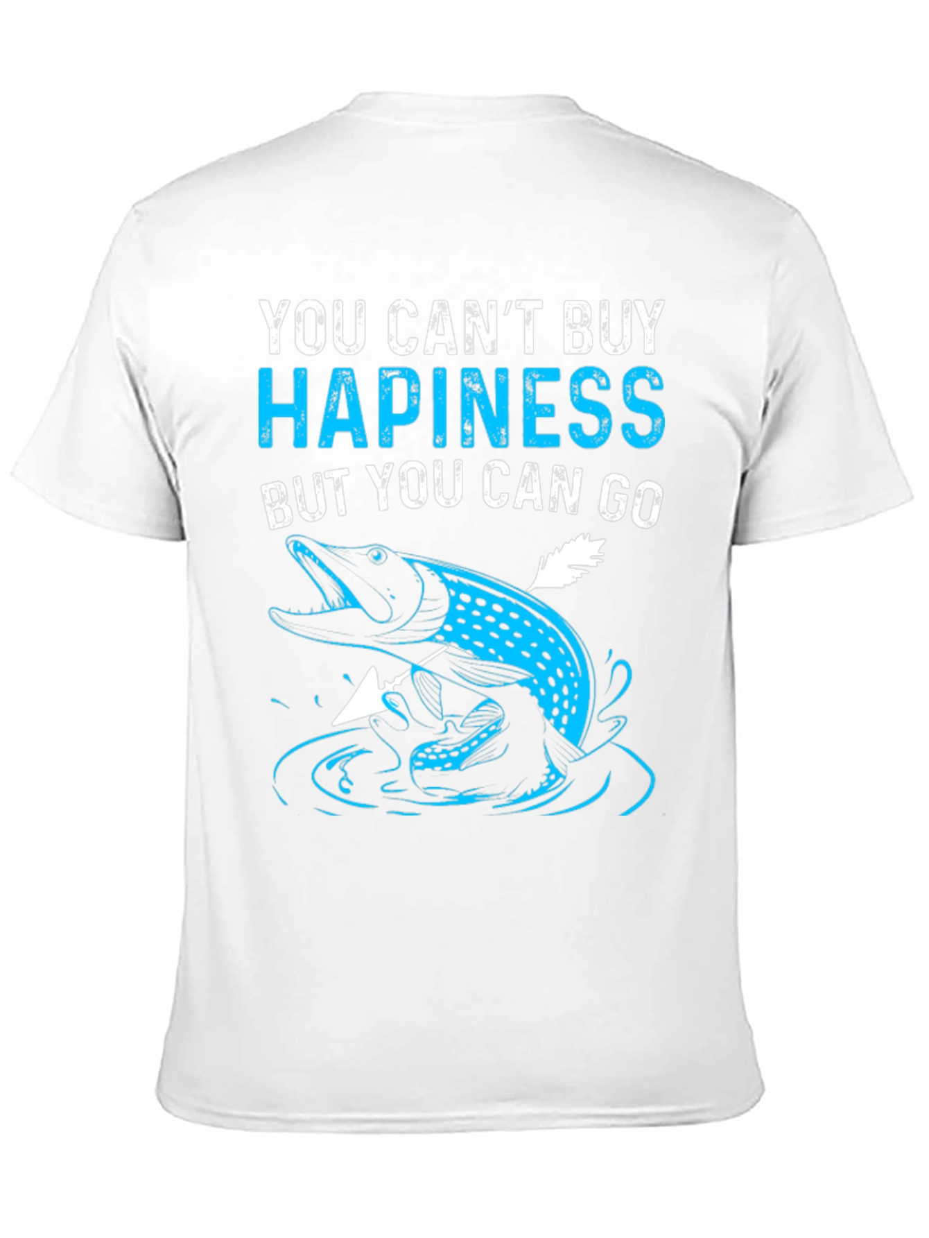 Fishing Lovers Black T-Shirt - You Cant Buy Hapiness