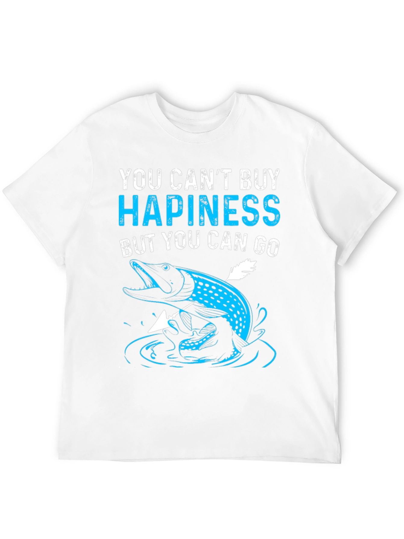 Fishing Lovers Black T-Shirt - You Cant Buy Hapiness