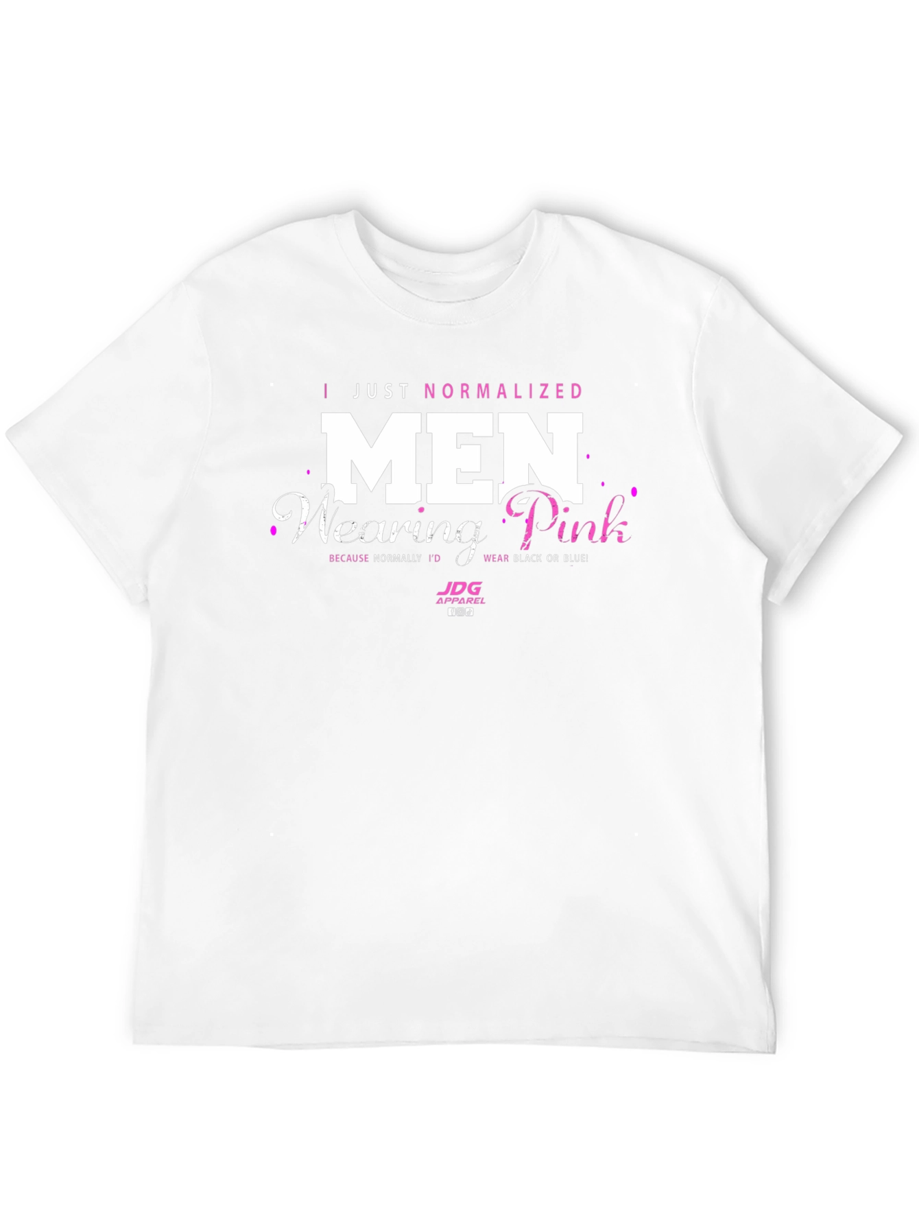 Normalize Men Wearing Pink Black T-Shirt