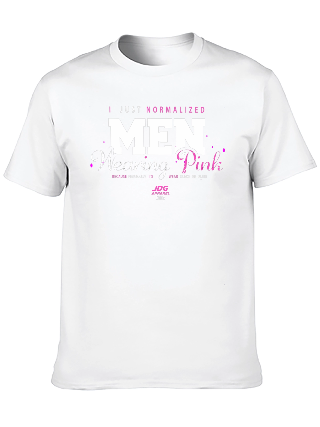 Normalize Men Wearing Pink Black T-Shirt