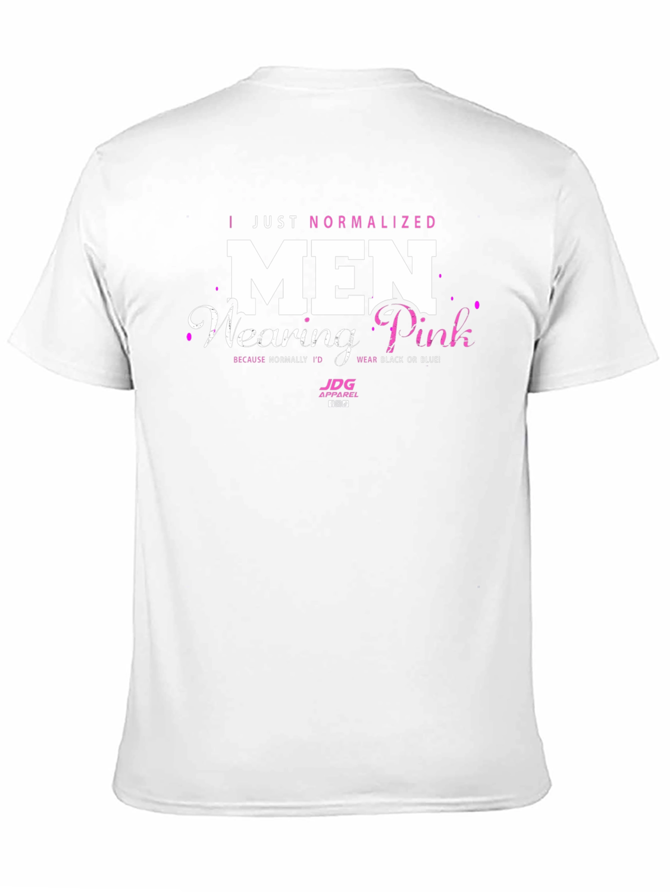 Normalize Men Wearing Pink Black T-Shirt