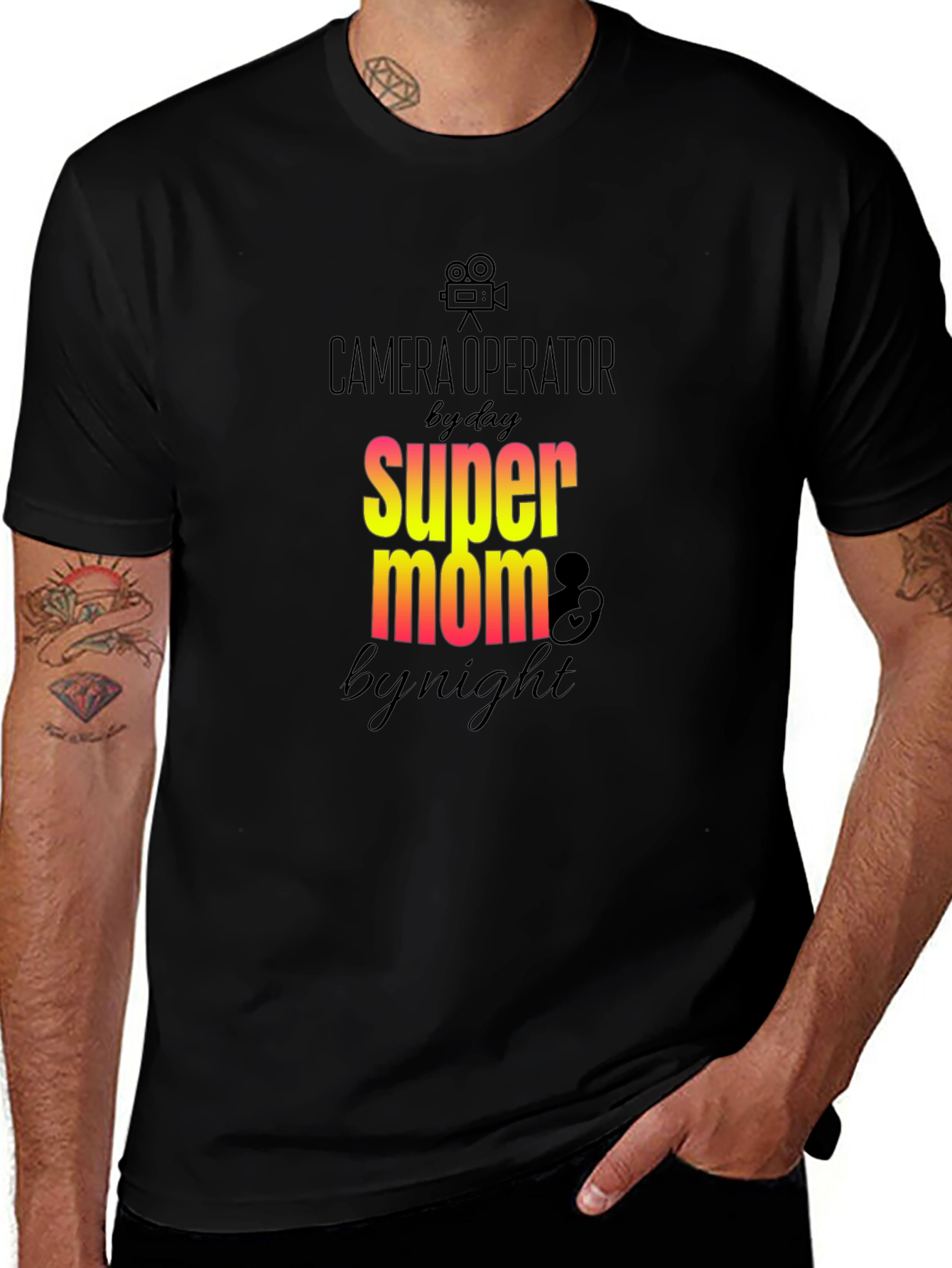 Camera Operator Super Mom Graphic T-Shirt