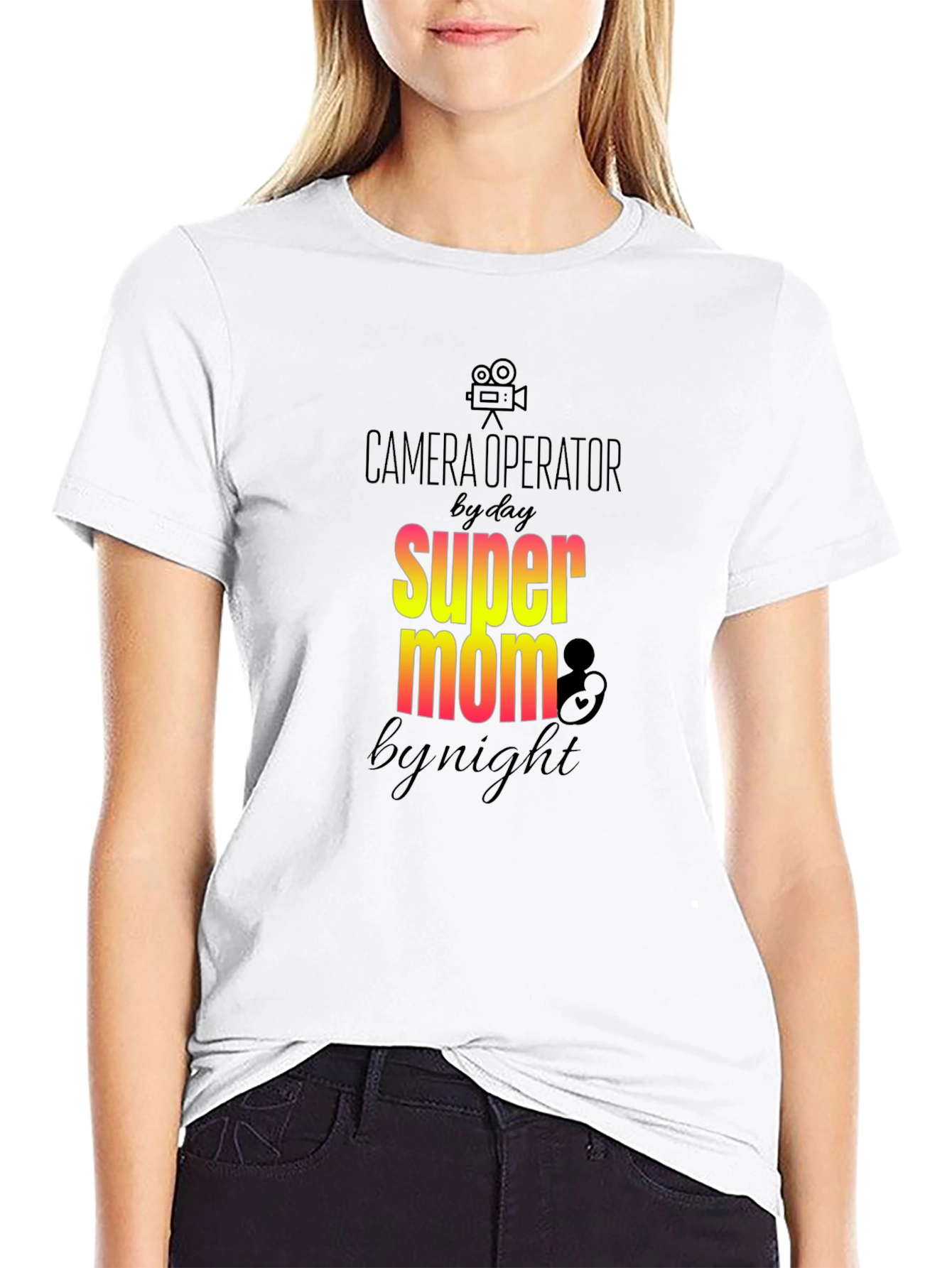 Camera Operator Super Mom Graphic T-Shirt