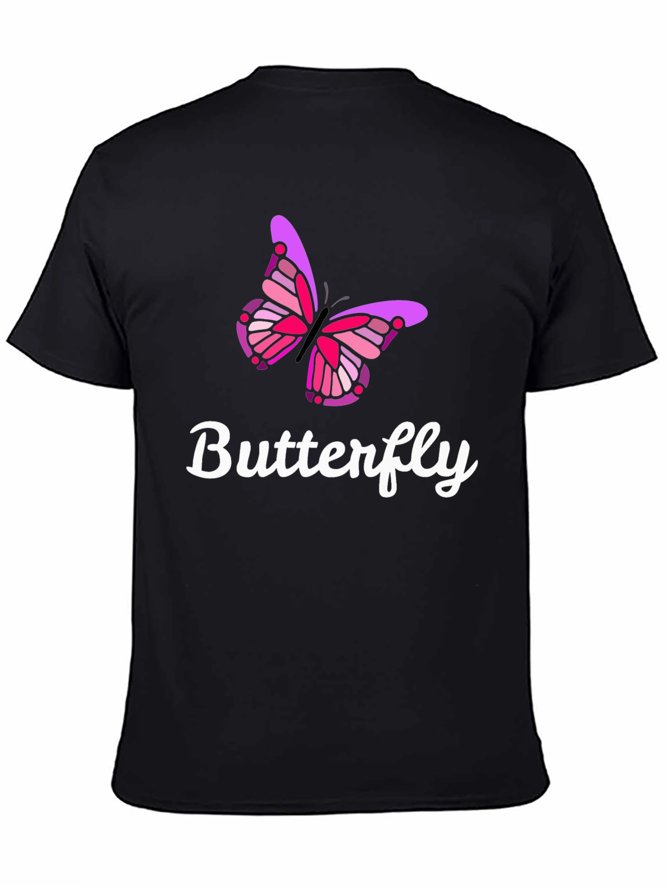 Butterfly Graphic Tee - Casual Black T-Shirt