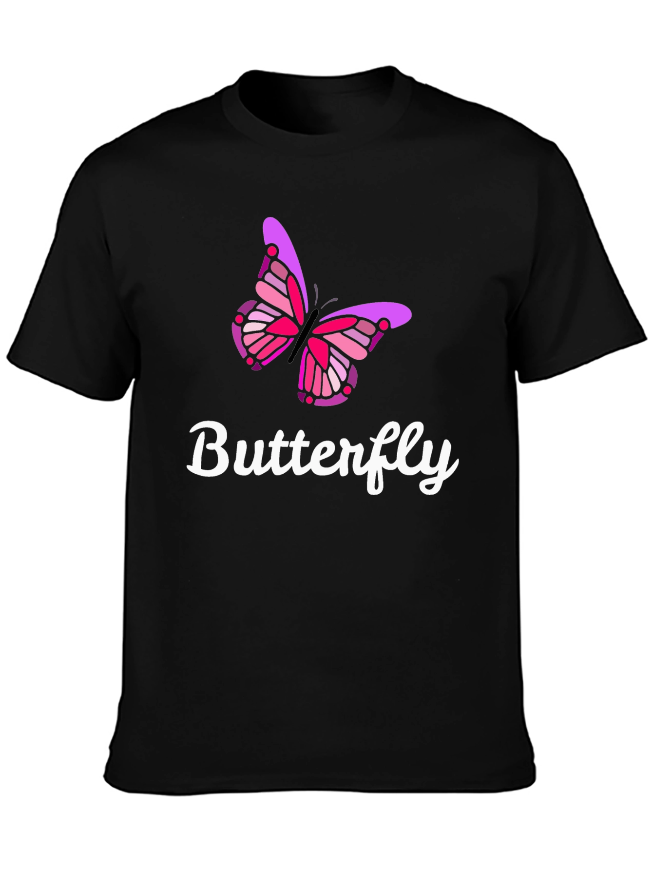 Butterfly Graphic Tee - Casual Black T-Shirt
