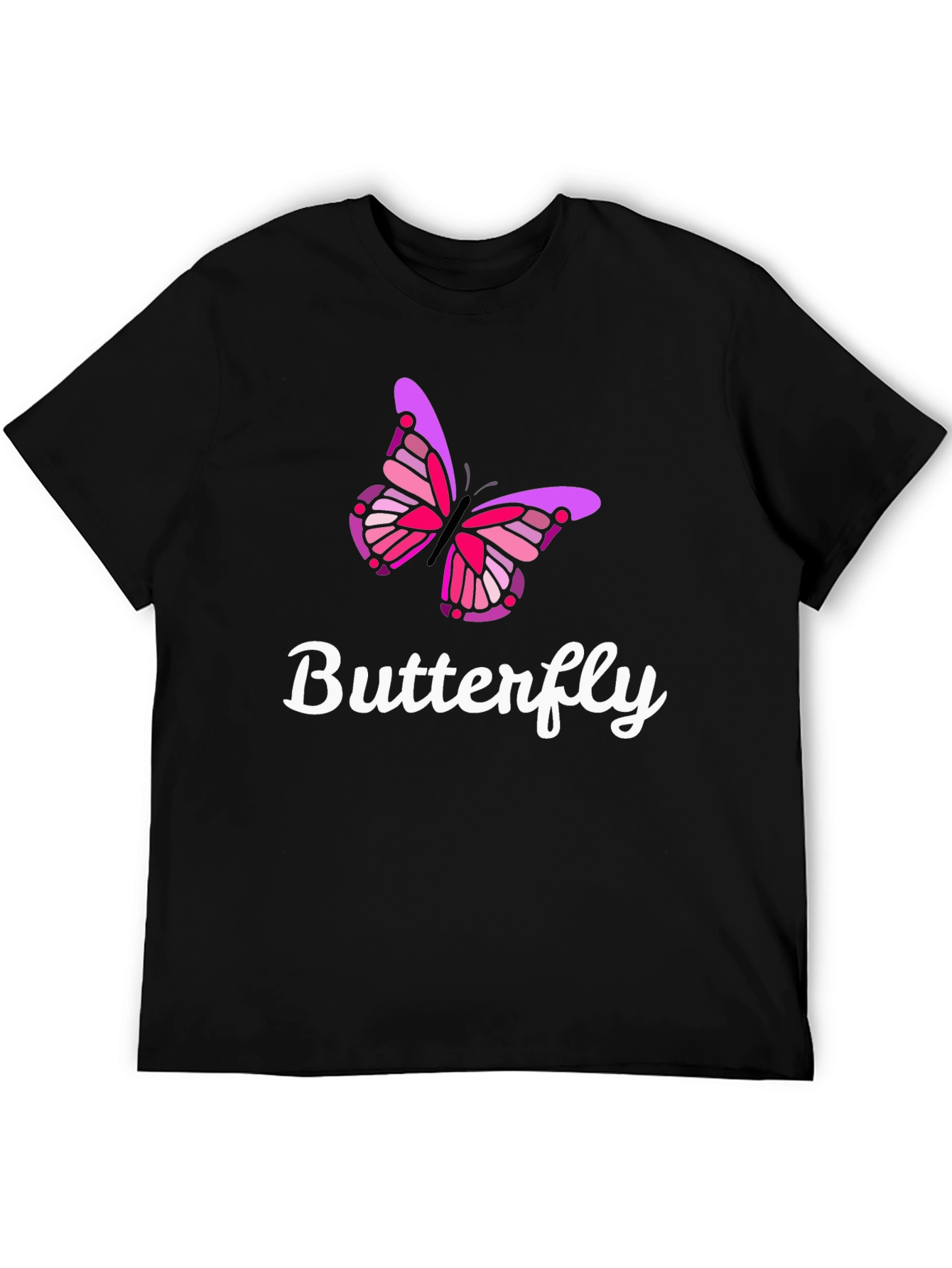 Butterfly Graphic Tee - Casual Black T-Shirt