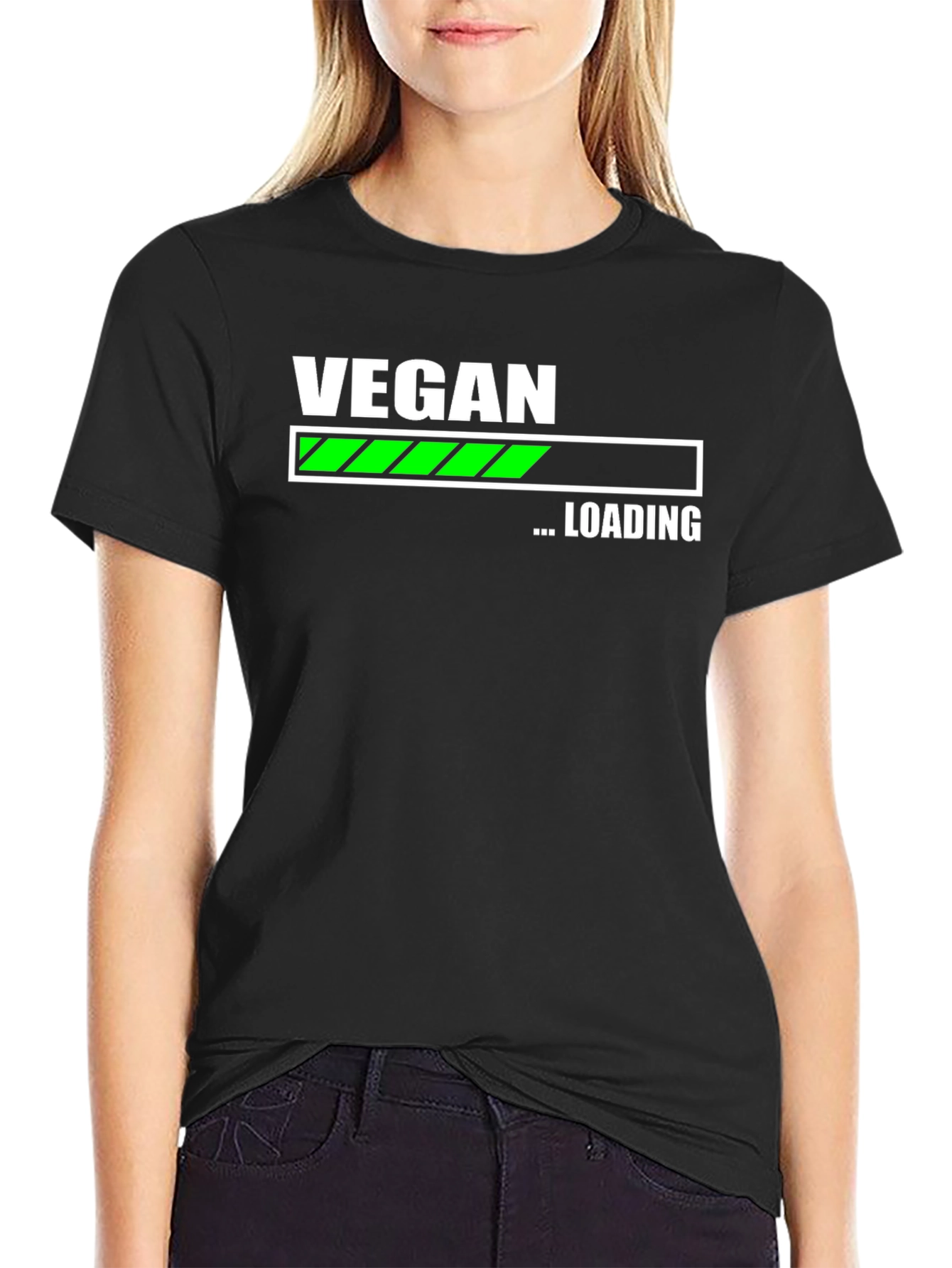 Vegan Loading T-Shirt - Black Cotton Blend
