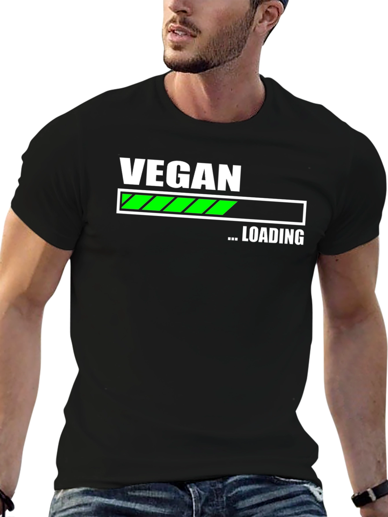 Vegan Loading T-Shirt - Black Cotton Blend