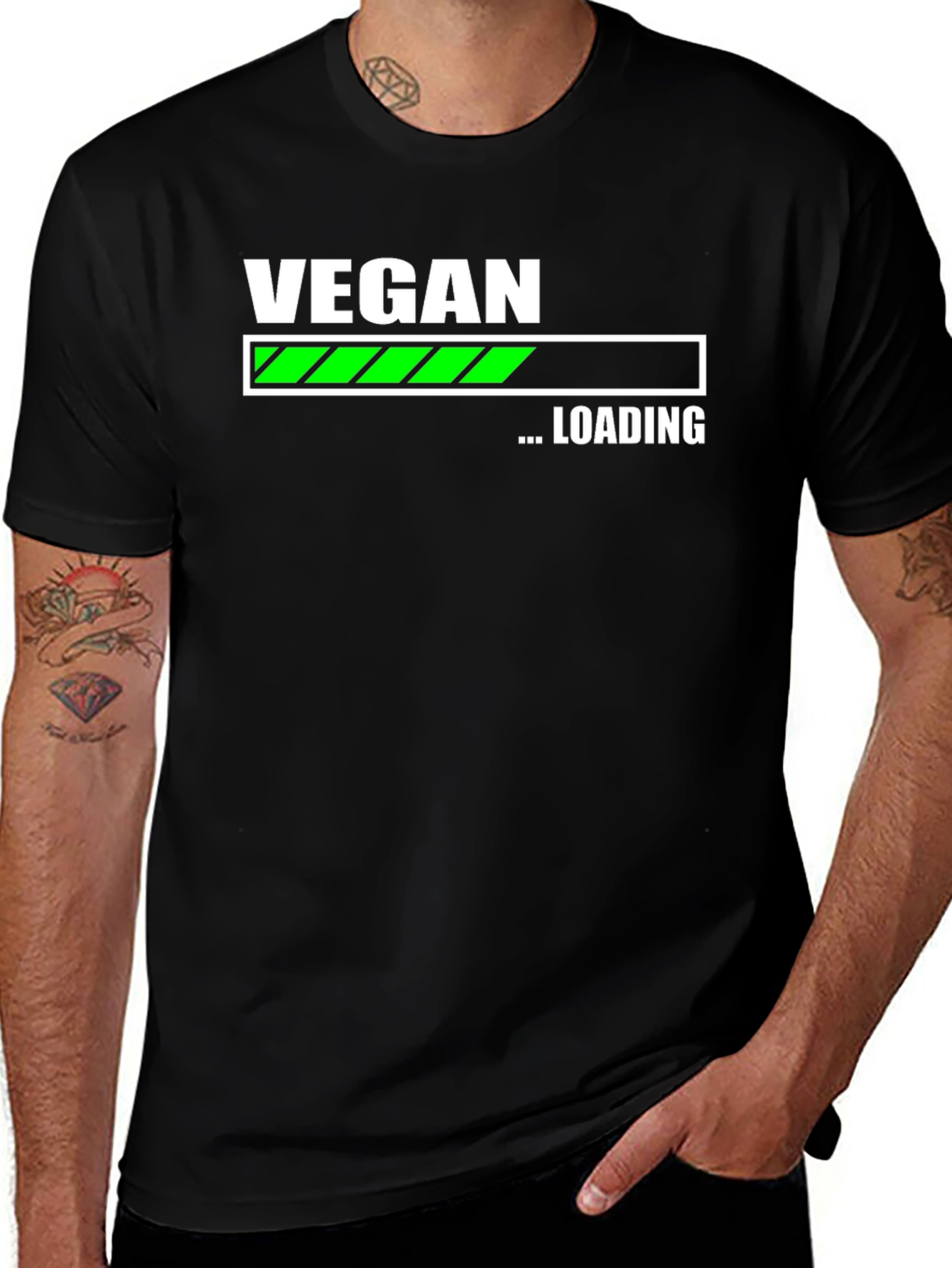 Vegan Loading T-Shirt - Black Cotton Blend
