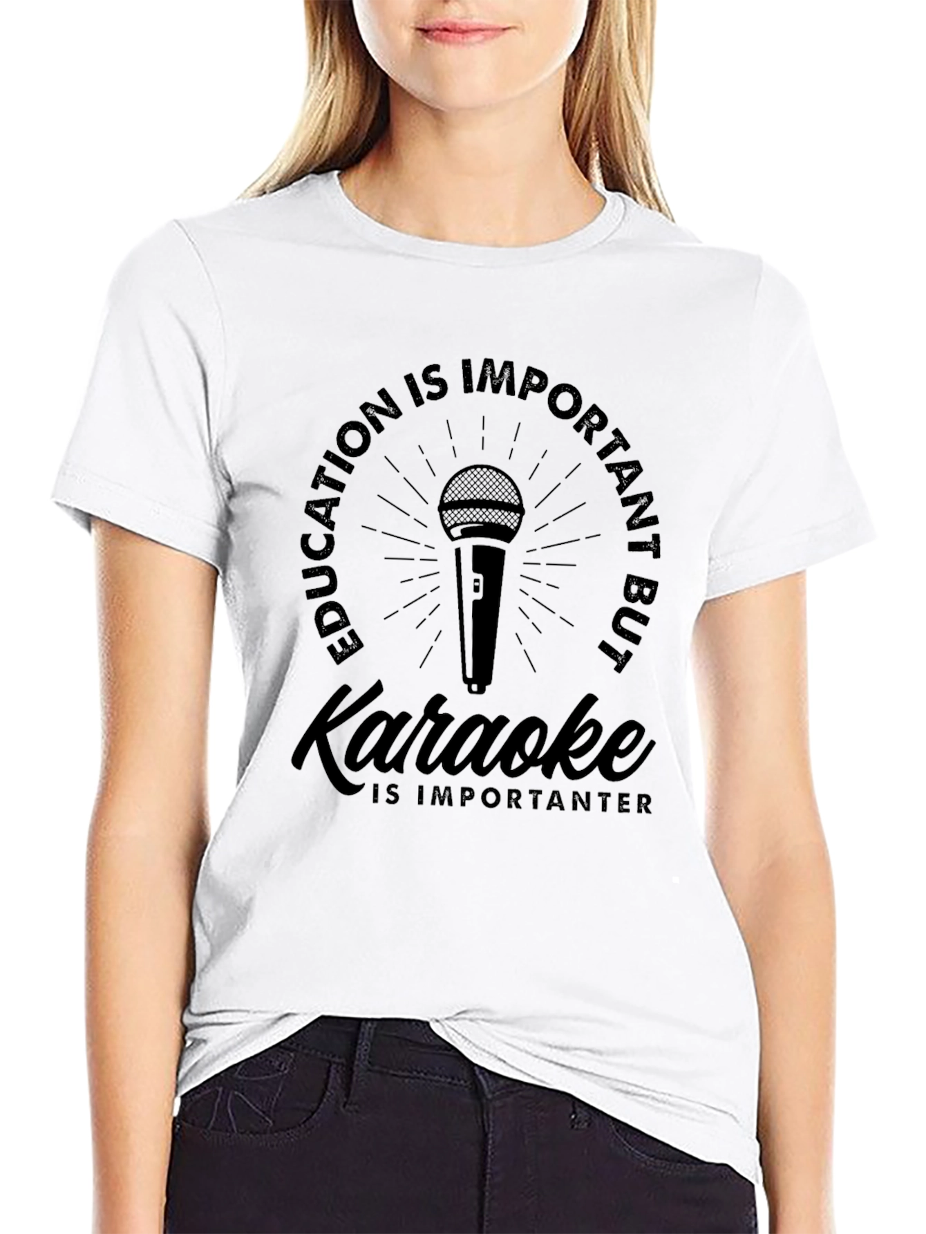 Karaoke Is Importanter Mens Black T-Shirt