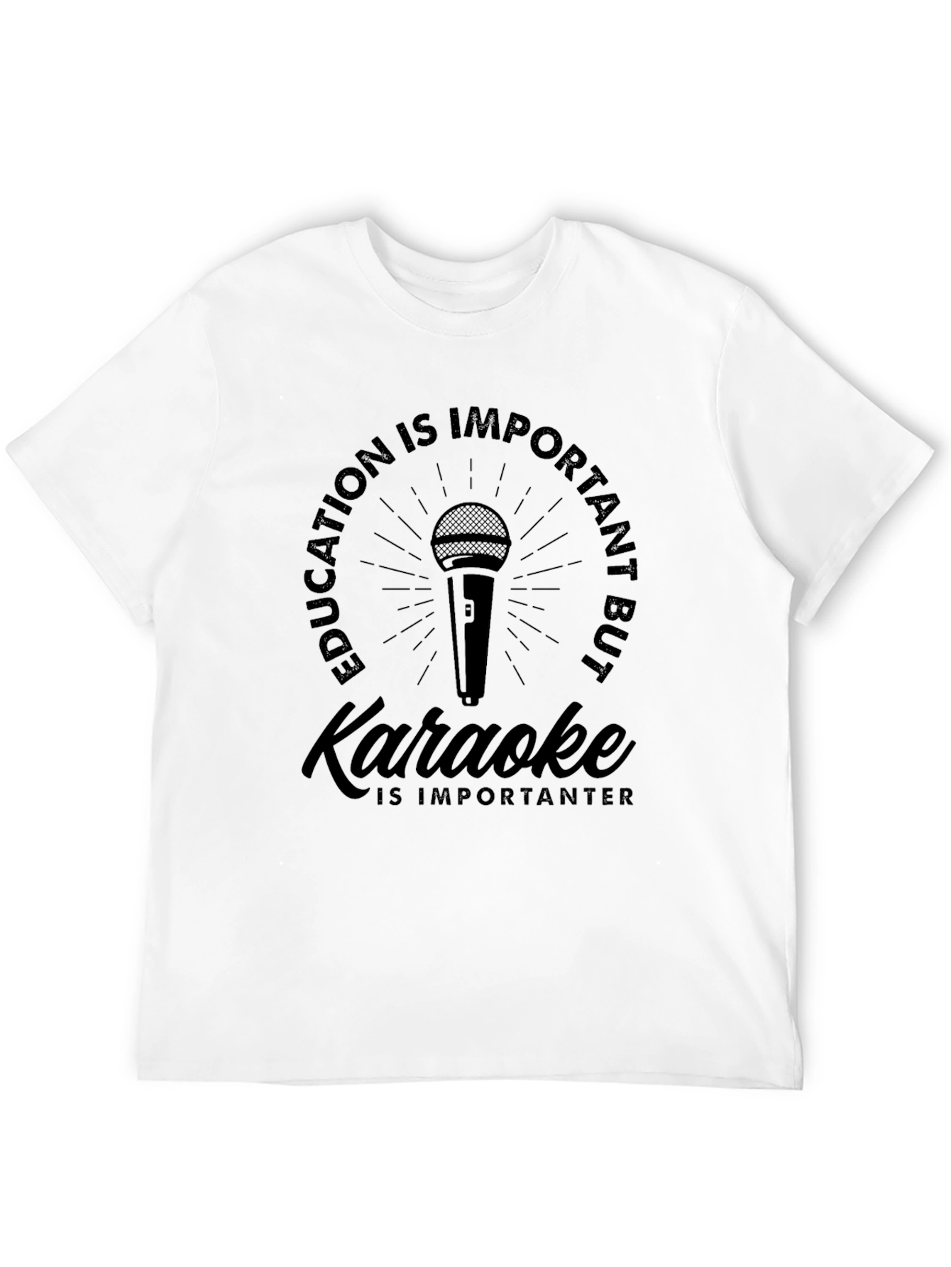 Karaoke Is Importanter Mens Black T-Shirt