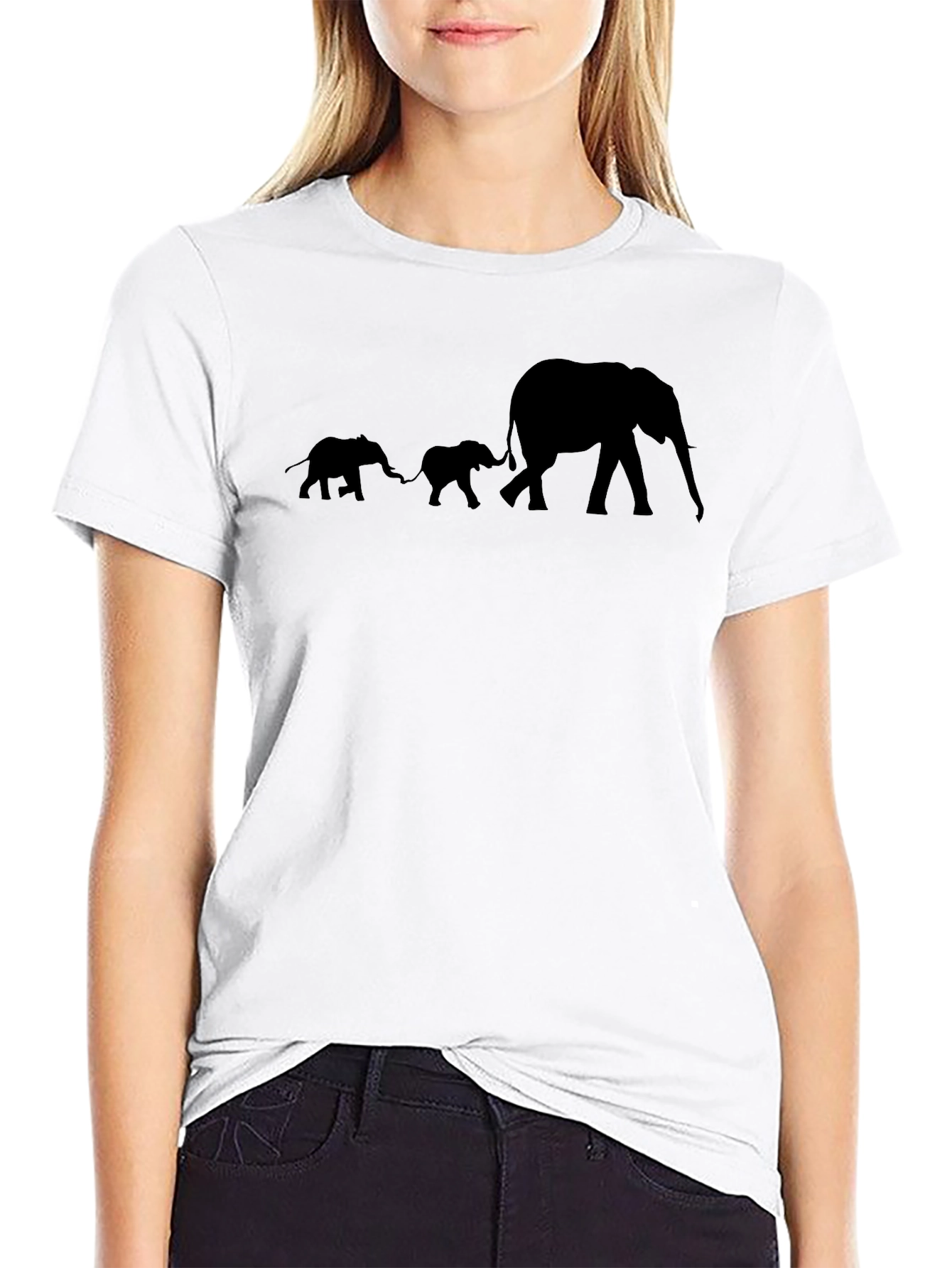 Elephant Family Graphic T-Shirt