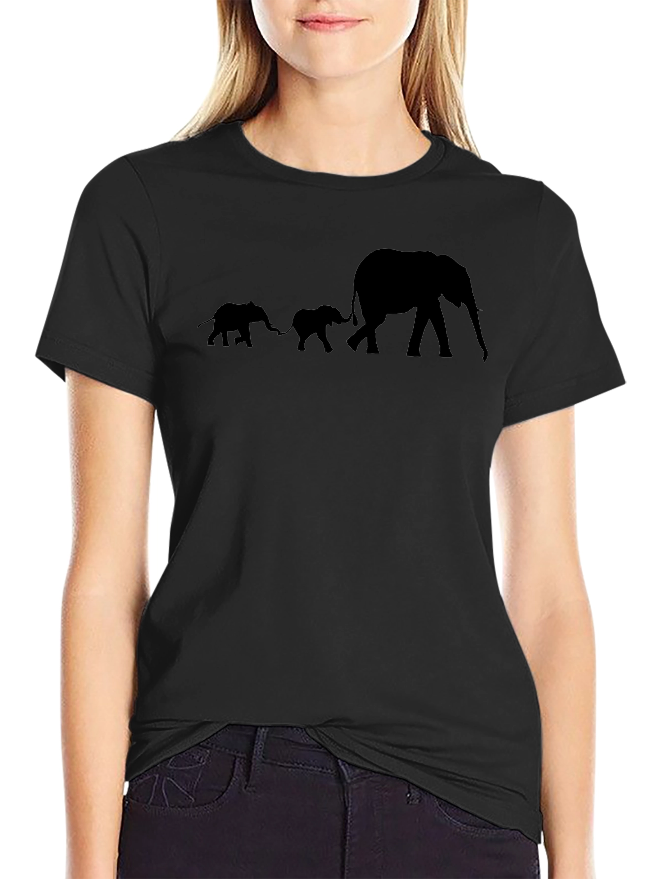 Elephant Family Graphic T-Shirt