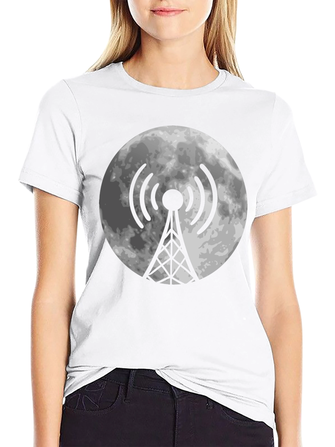 Moon Antenna Black T-Shirt