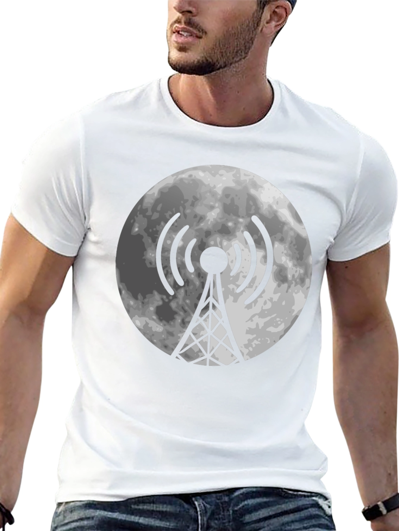Moon Antenna Black T-Shirt