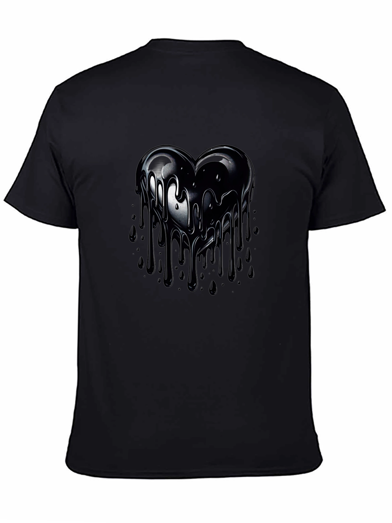 Black Dripping Heart Graphic Tee