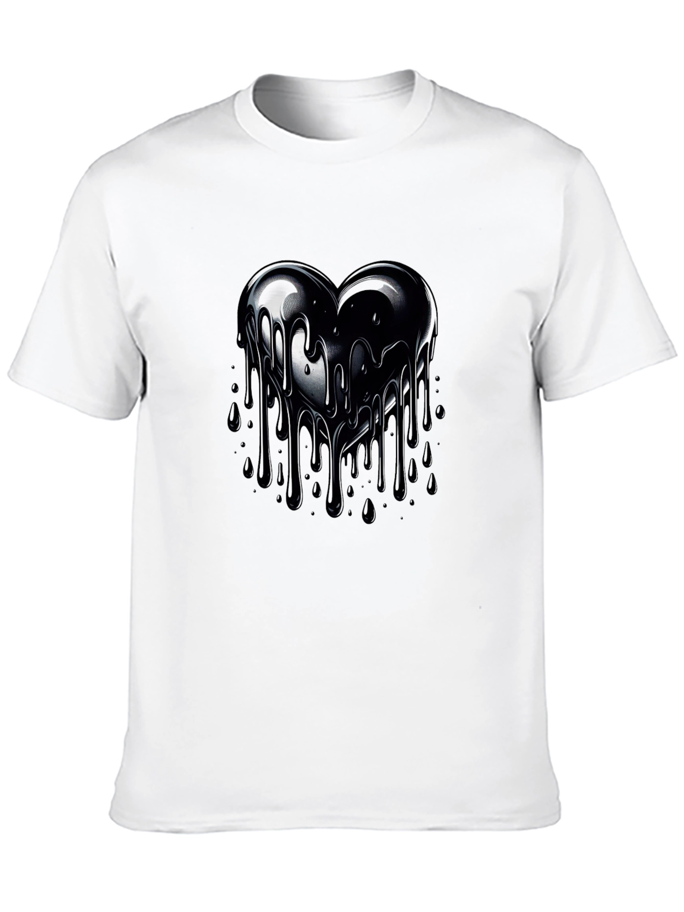 Black Dripping Heart Graphic Tee