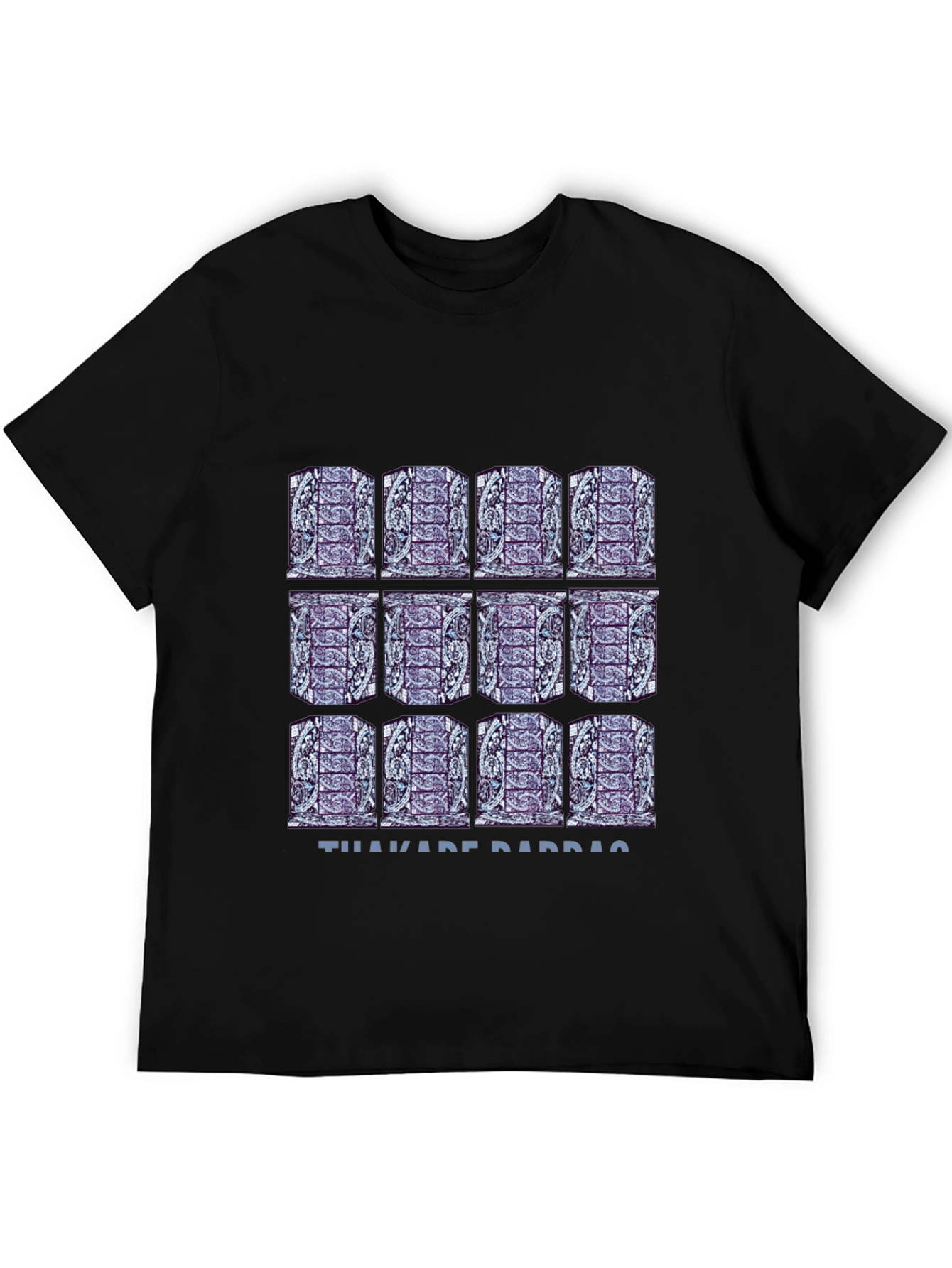 Pattern Print Black T-Shirt