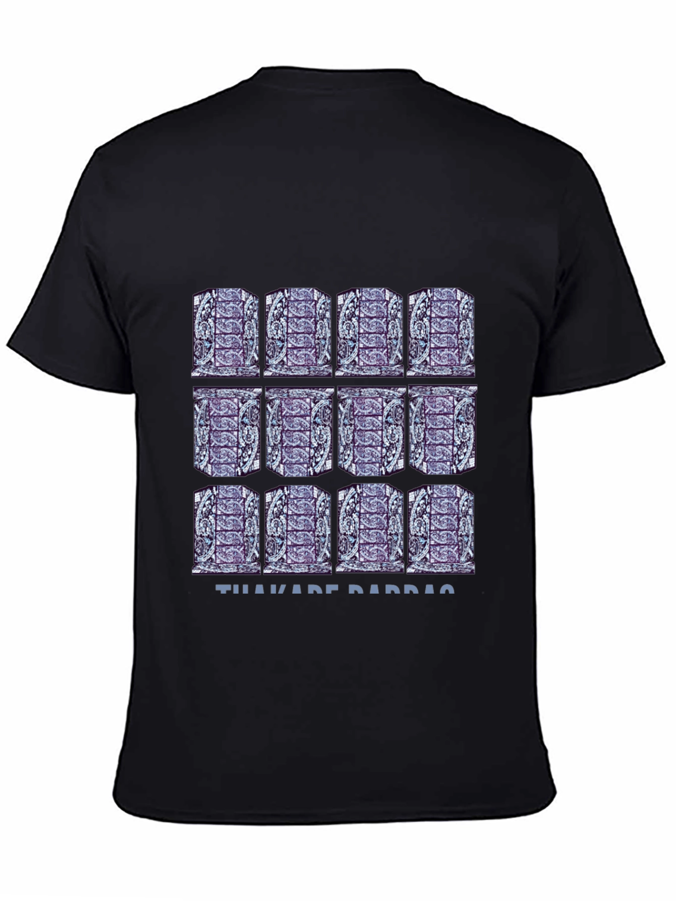 Pattern Print Black T-Shirt