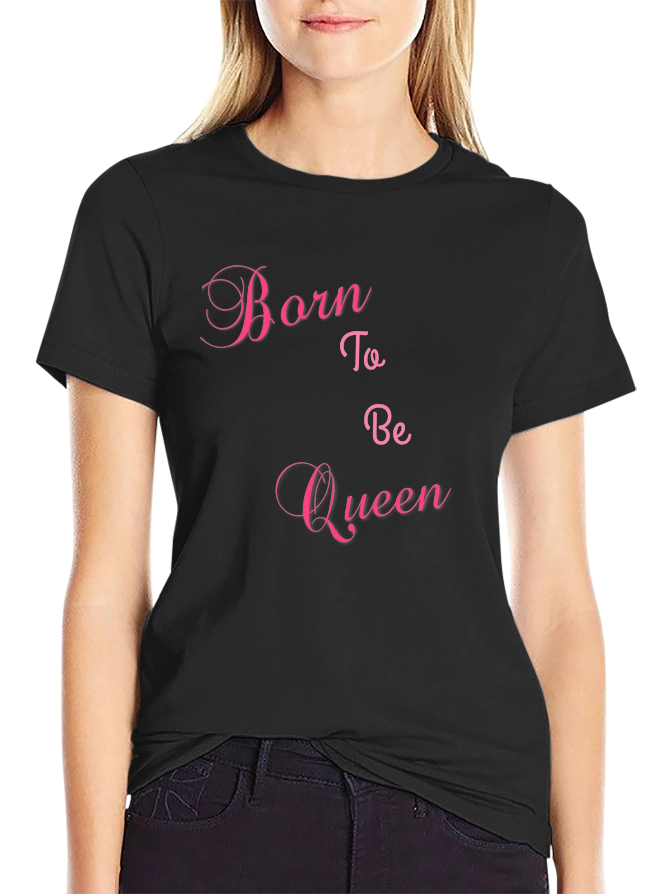 Born to Be Queen Black Graphic Tee