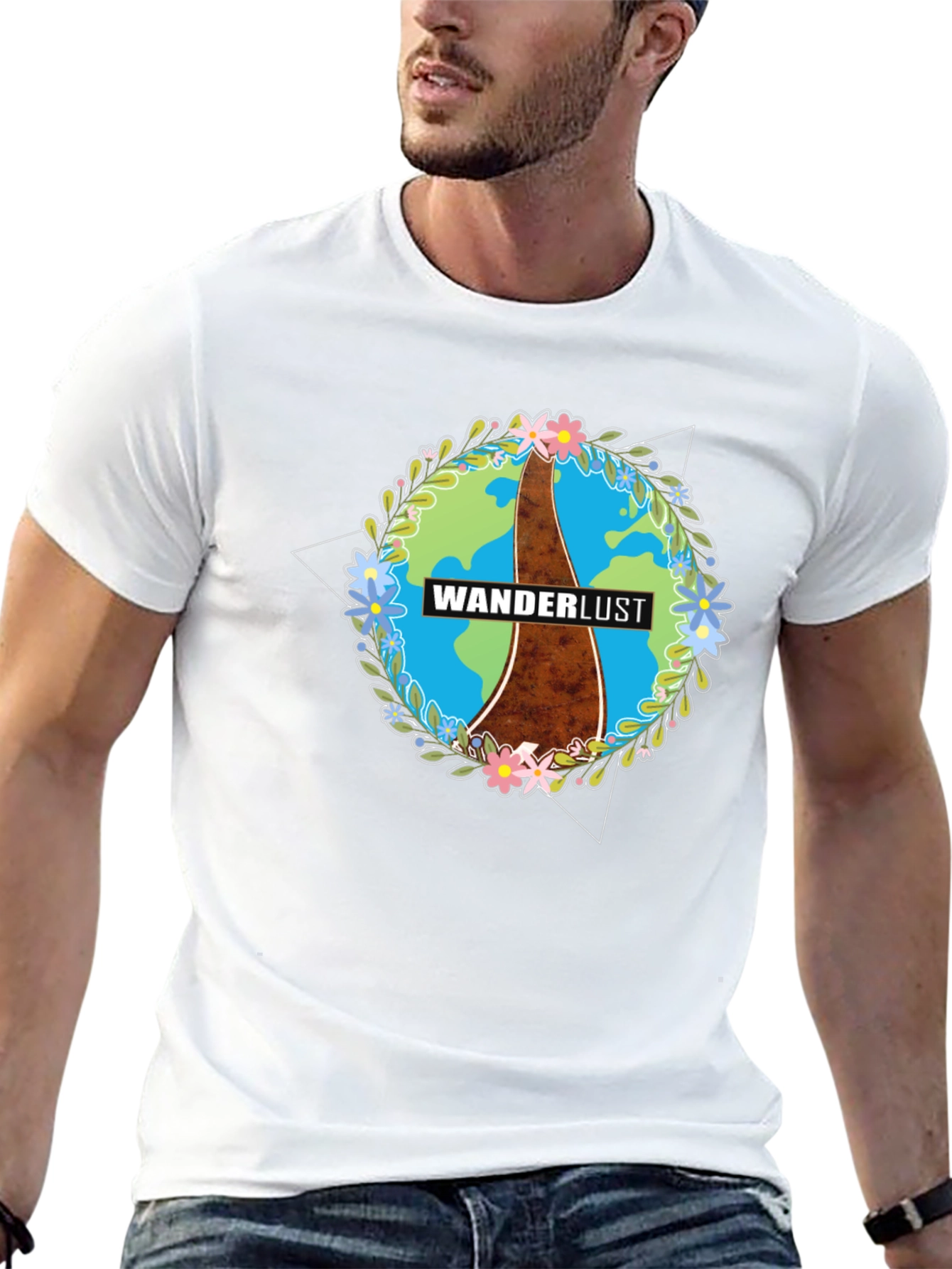 Wanderlust Earth Graphic Black T-Shirt