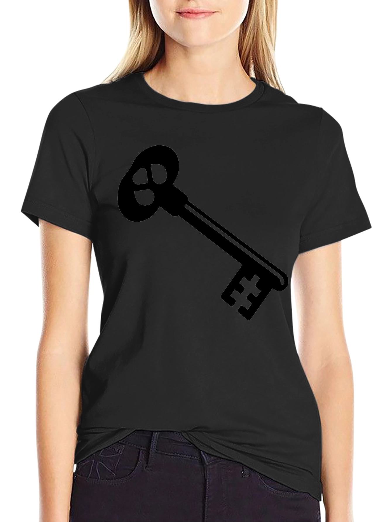 Black Key Graphic Tee - Stylish Cotton T-Shirt