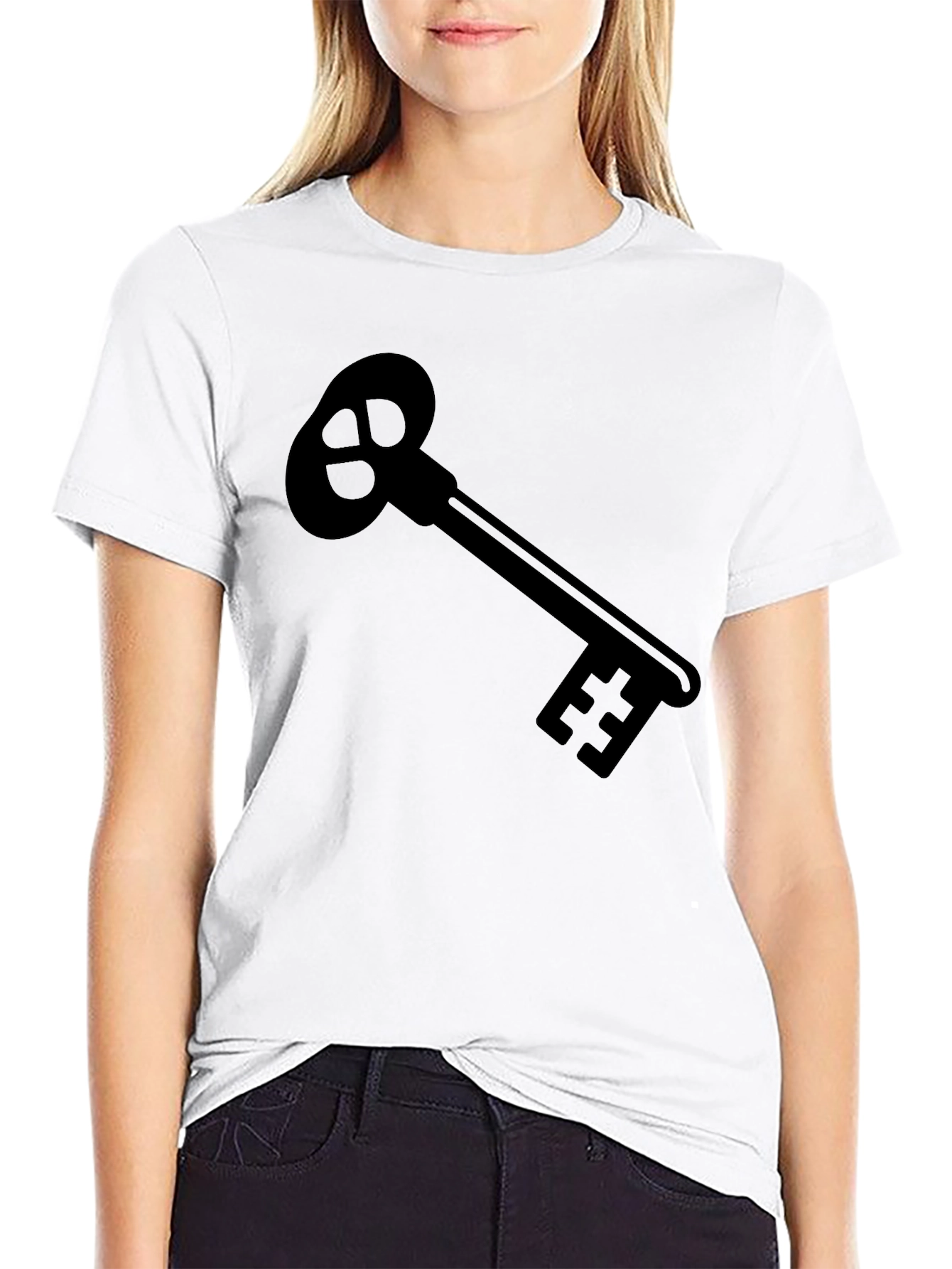 Black Key Graphic Tee - Stylish Cotton T-Shirt
