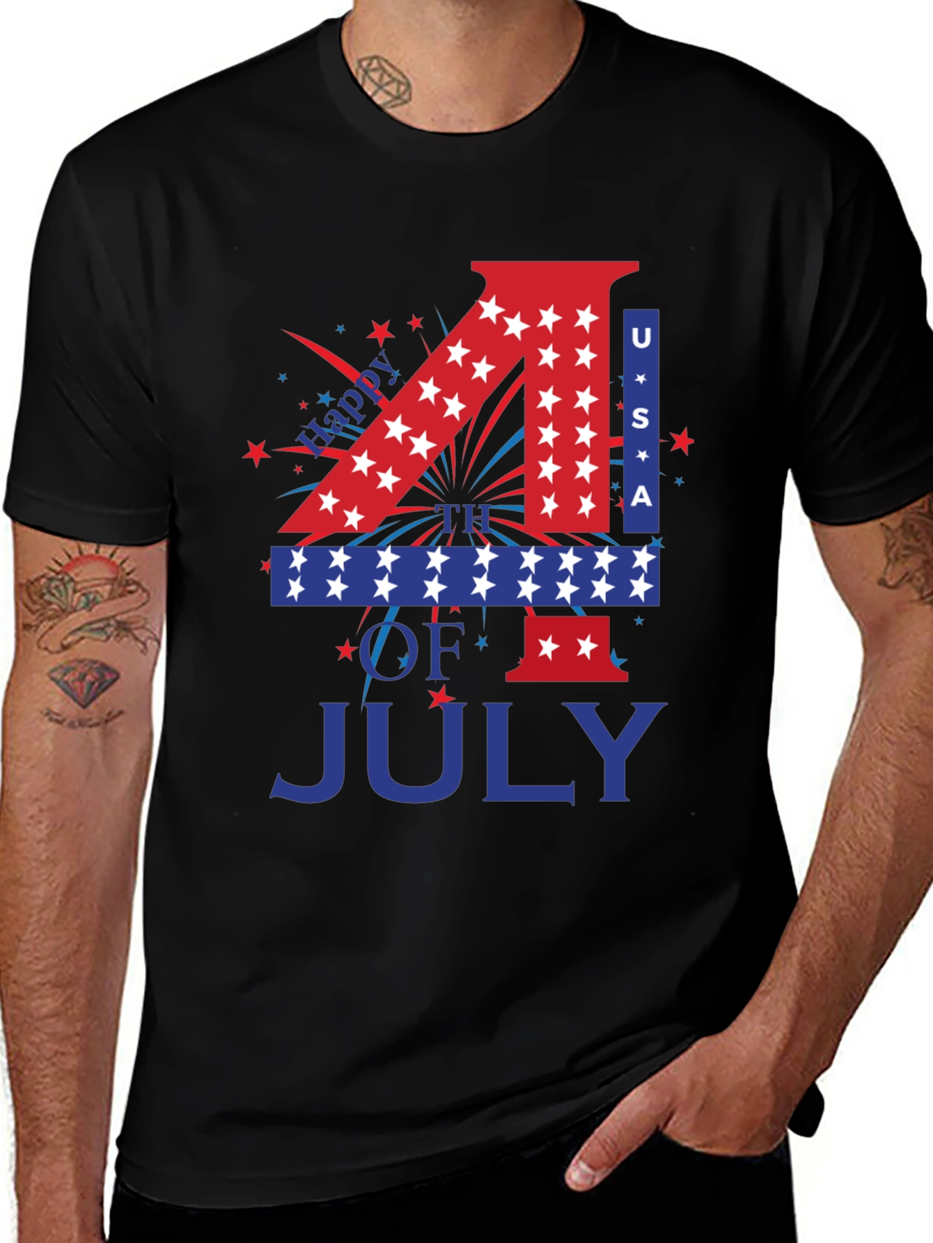 Patriotic 4th of July USA Graphic T-Shirt