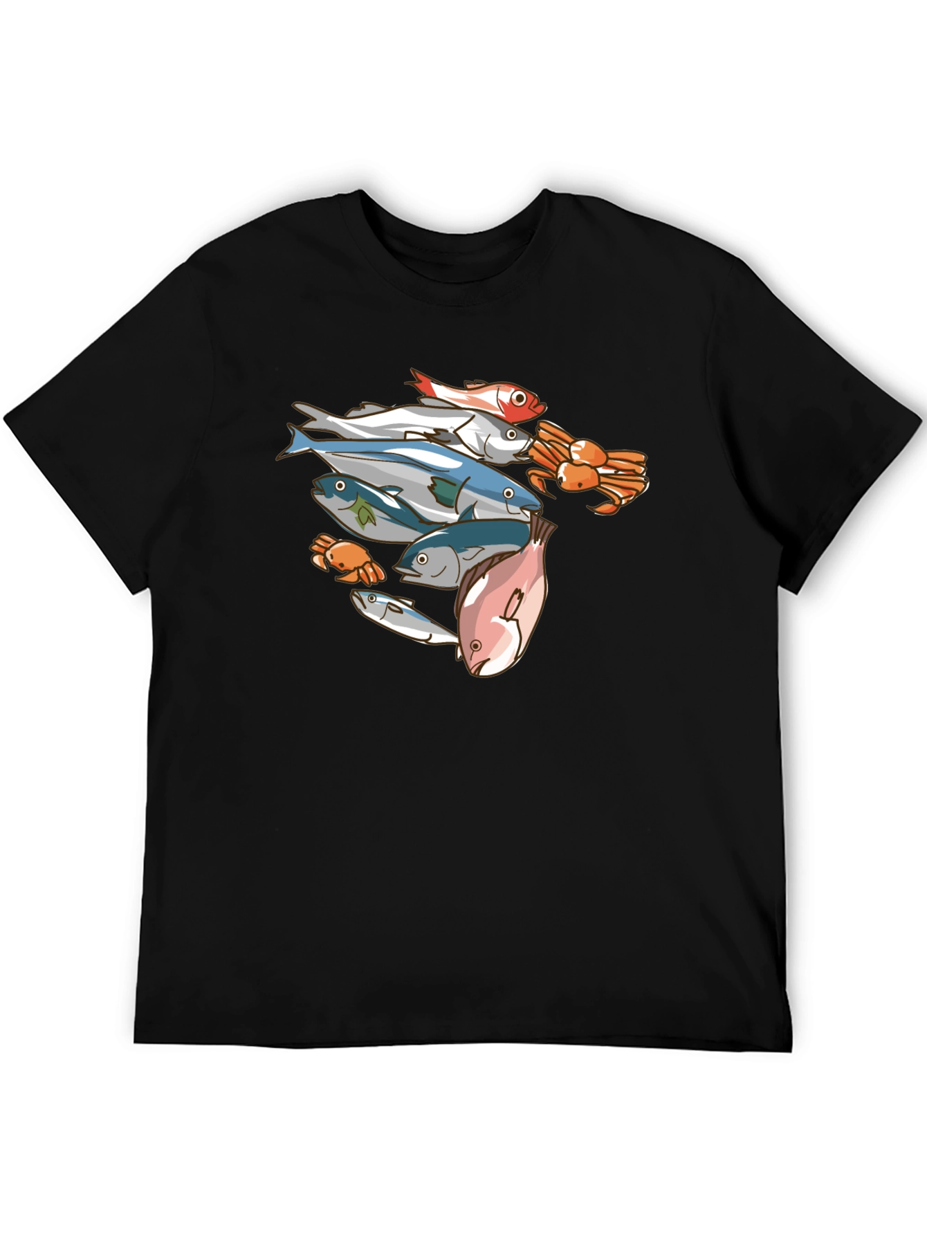 Seafood Graphic Tee - Mens Black T-Shirt