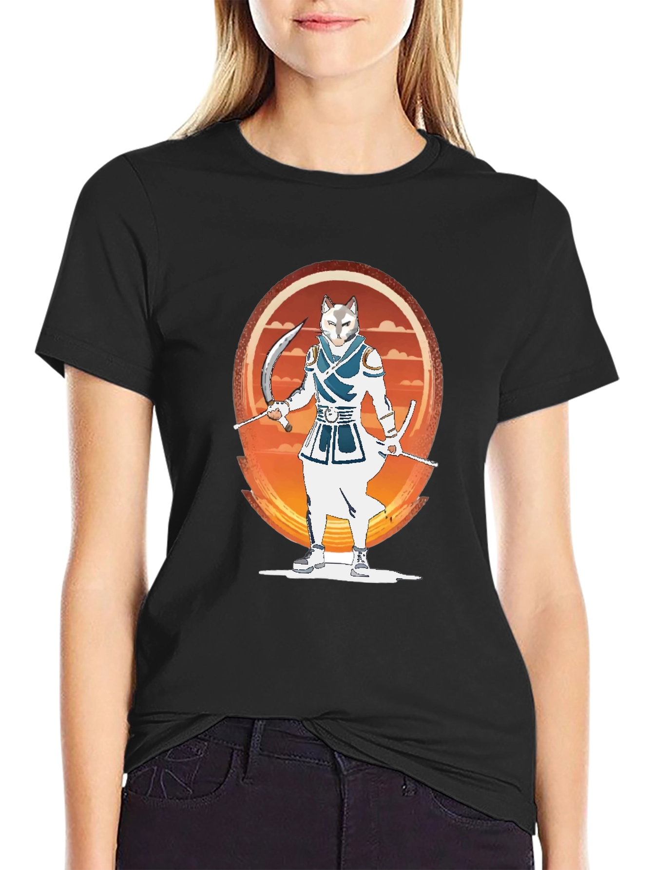 Ninja Cat Graphic T-Shirt