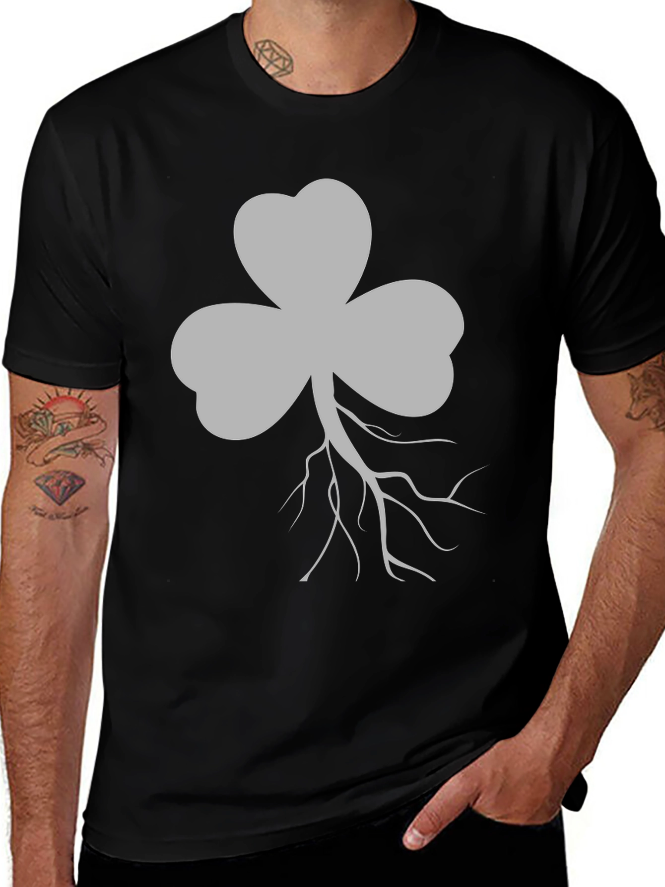 Shamrock Roots Graphic Tee - Black
