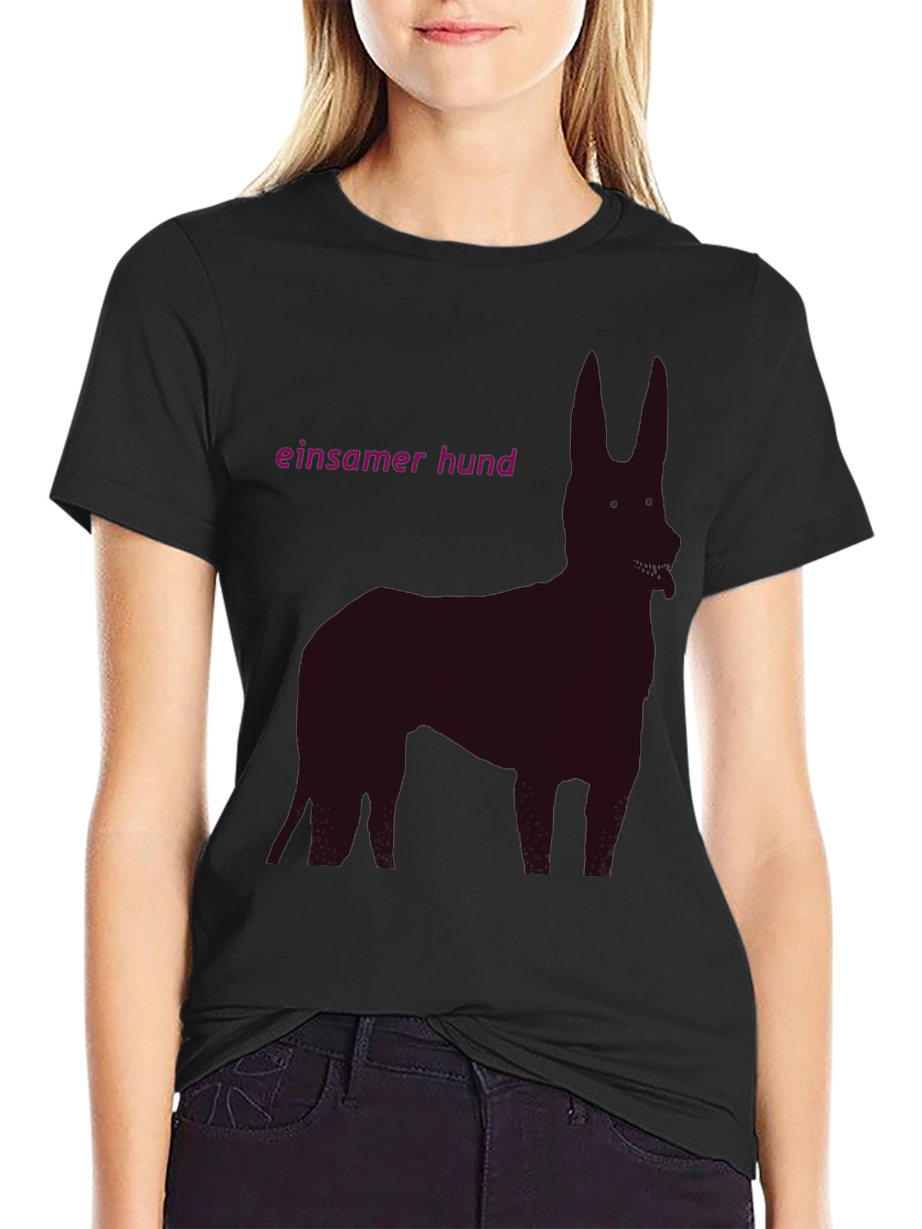 Einsamer Hund Dog Silhouette Graphic T-Shirt