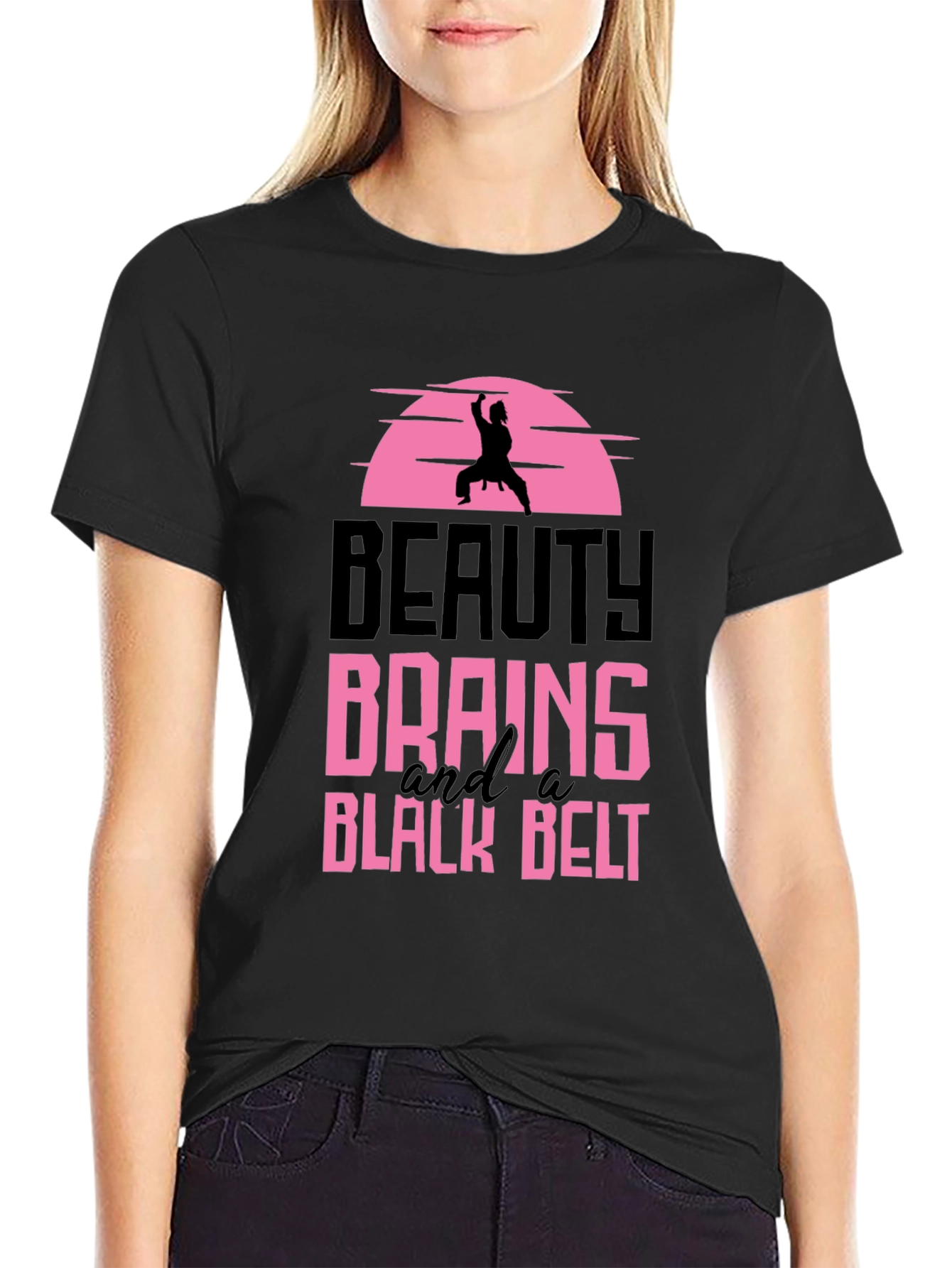 Beauty Brains and a Black Belt Graphic Tee