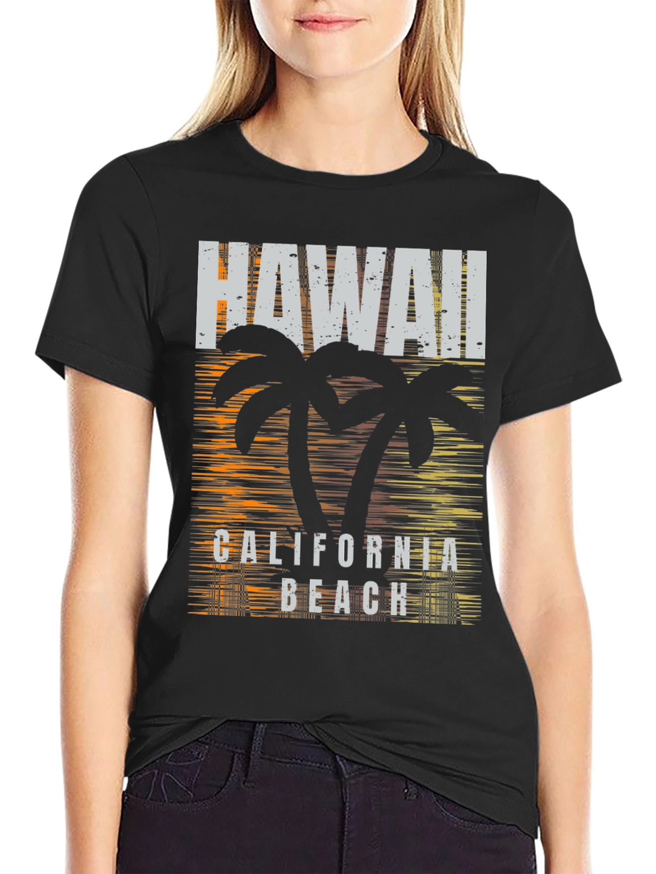 Hawaii California Beach Graphic Print Tee