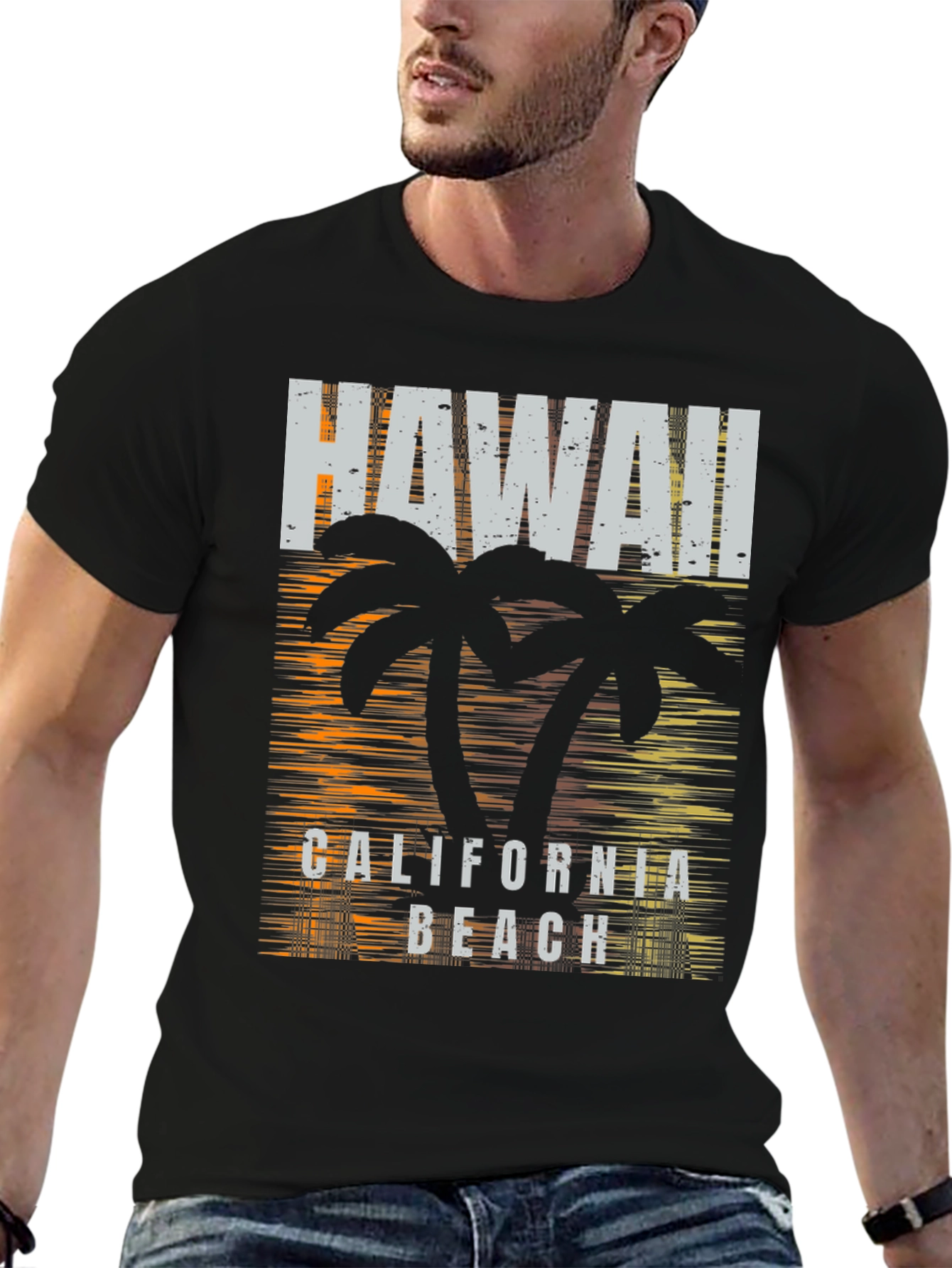Hawaii California Beach Graphic Print Tee