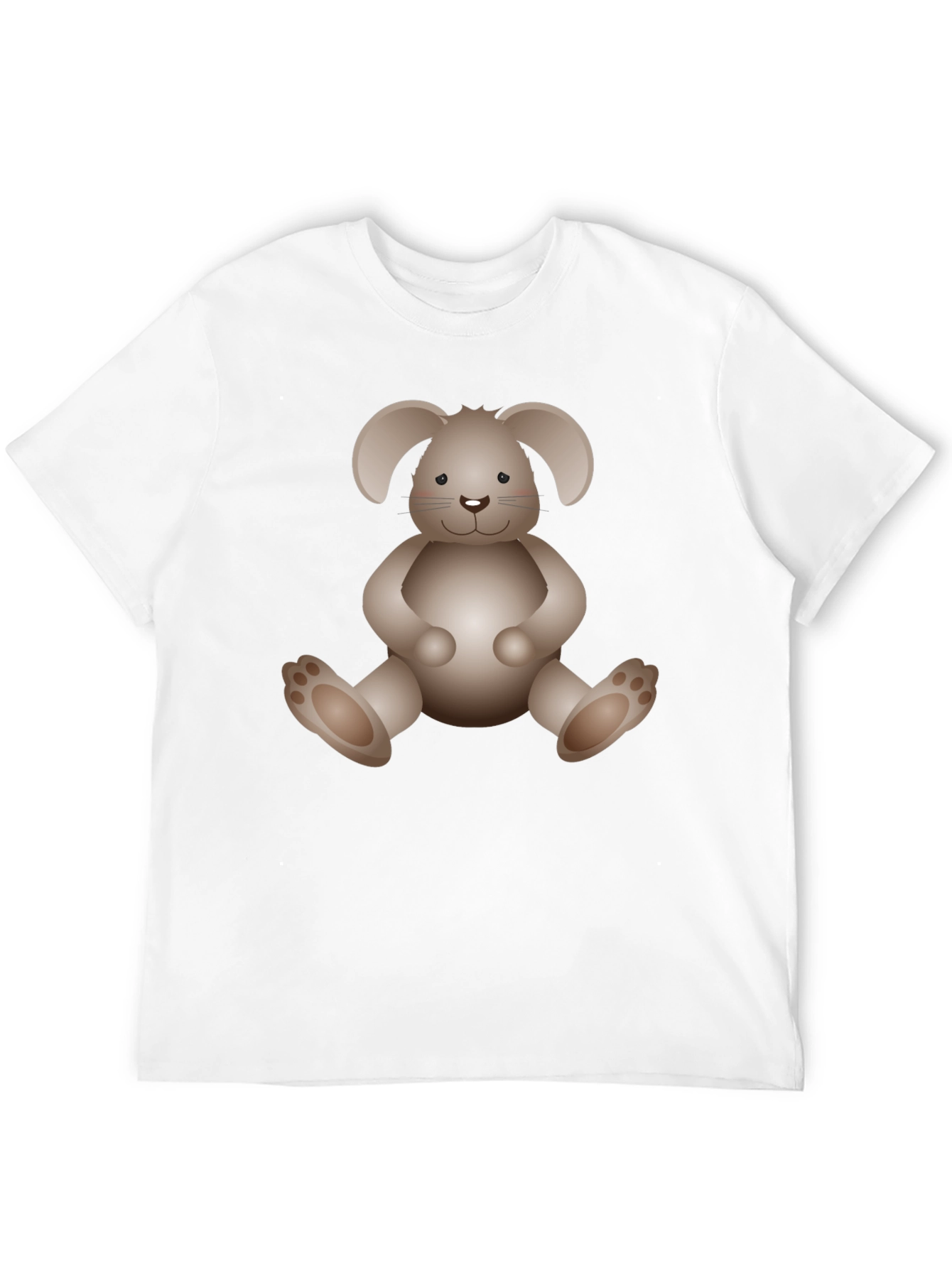 Cute Bunny Graphic Print Black T-Shirt