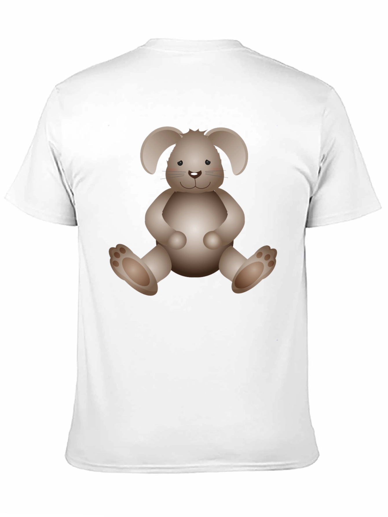 Cute Bunny Graphic Print Black T-Shirt