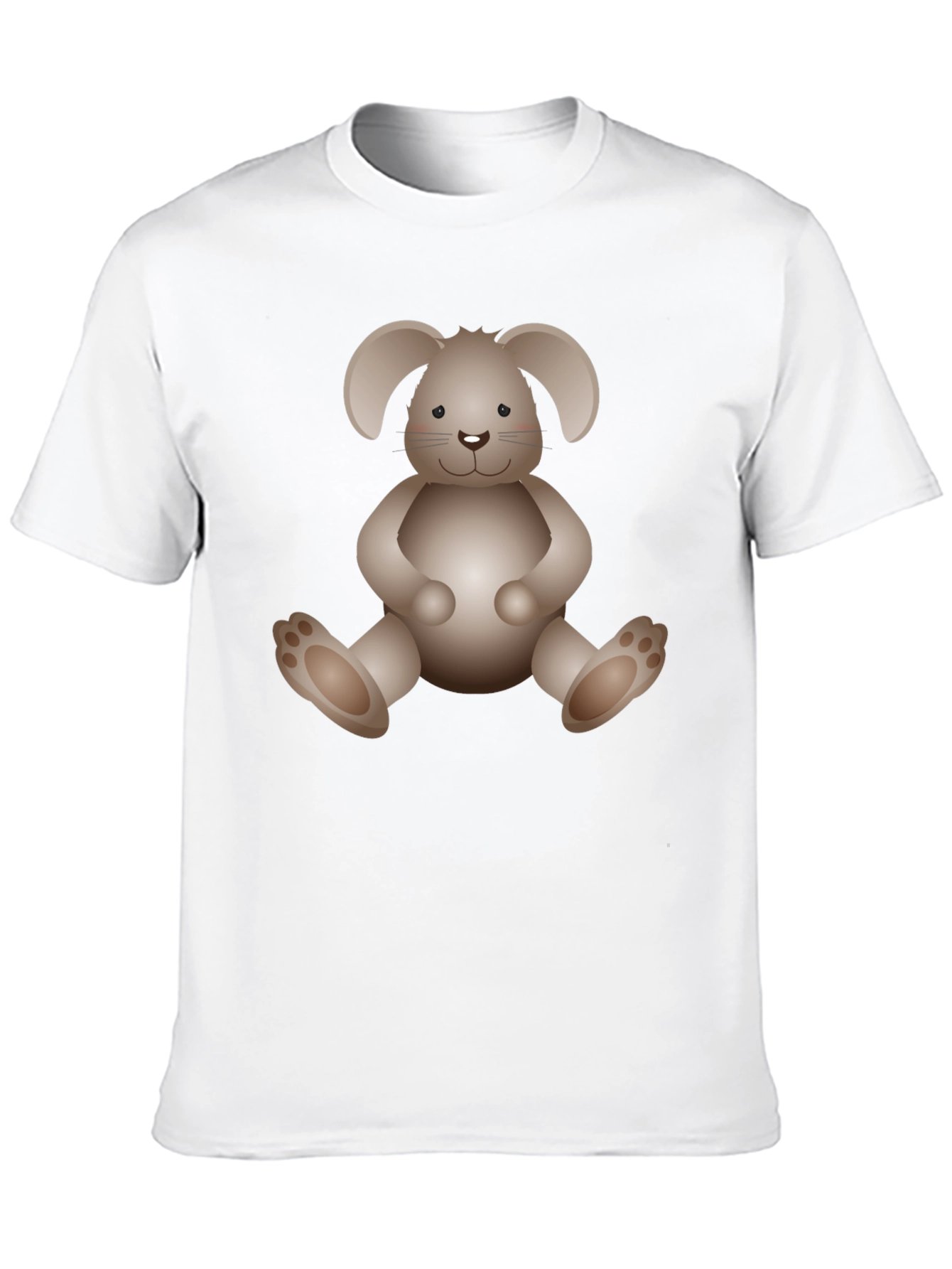 Cute Bunny Graphic Print Black T-Shirt