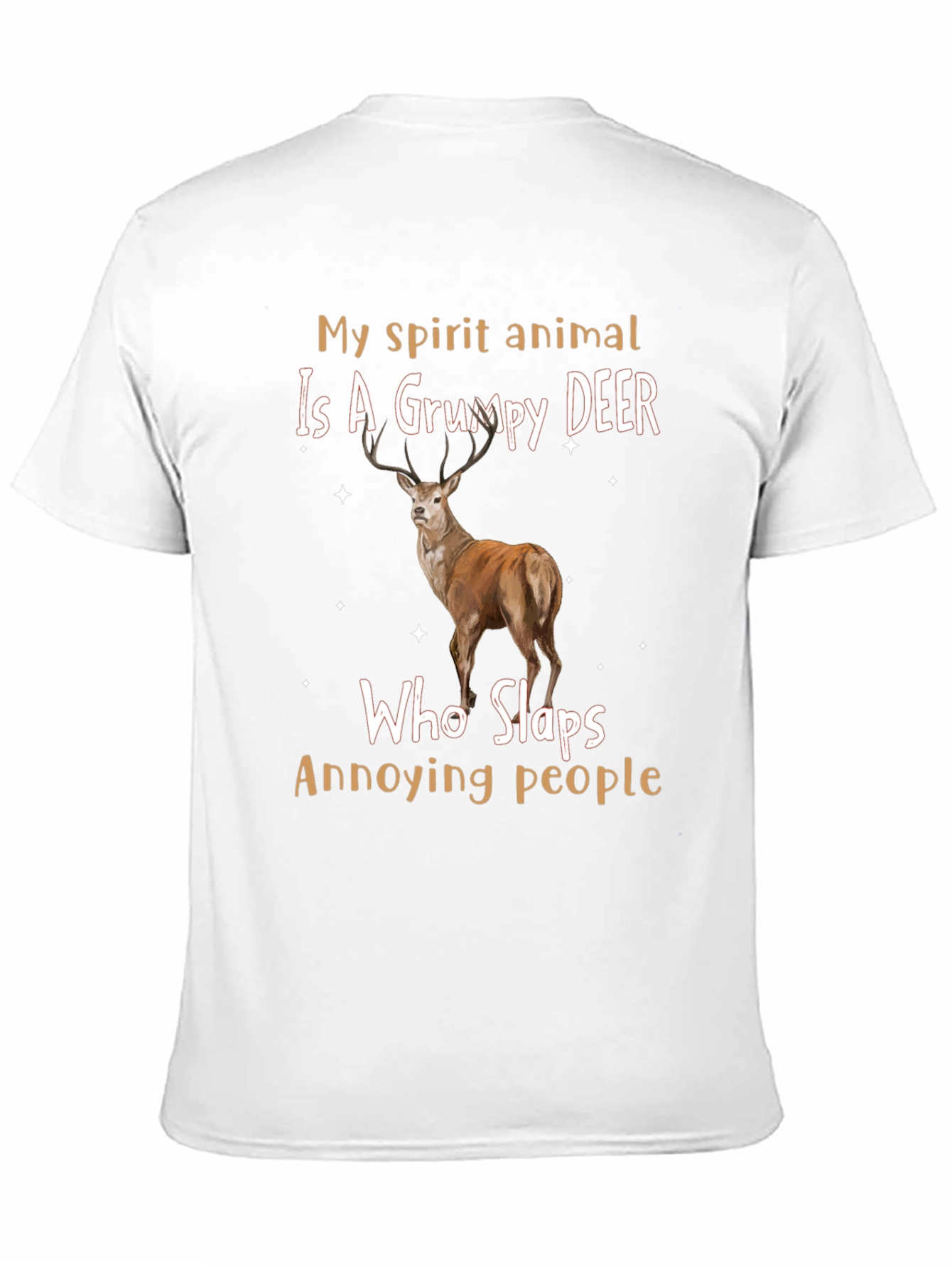 Grumpy Deer Spirit Animal Graphic T-Shirt